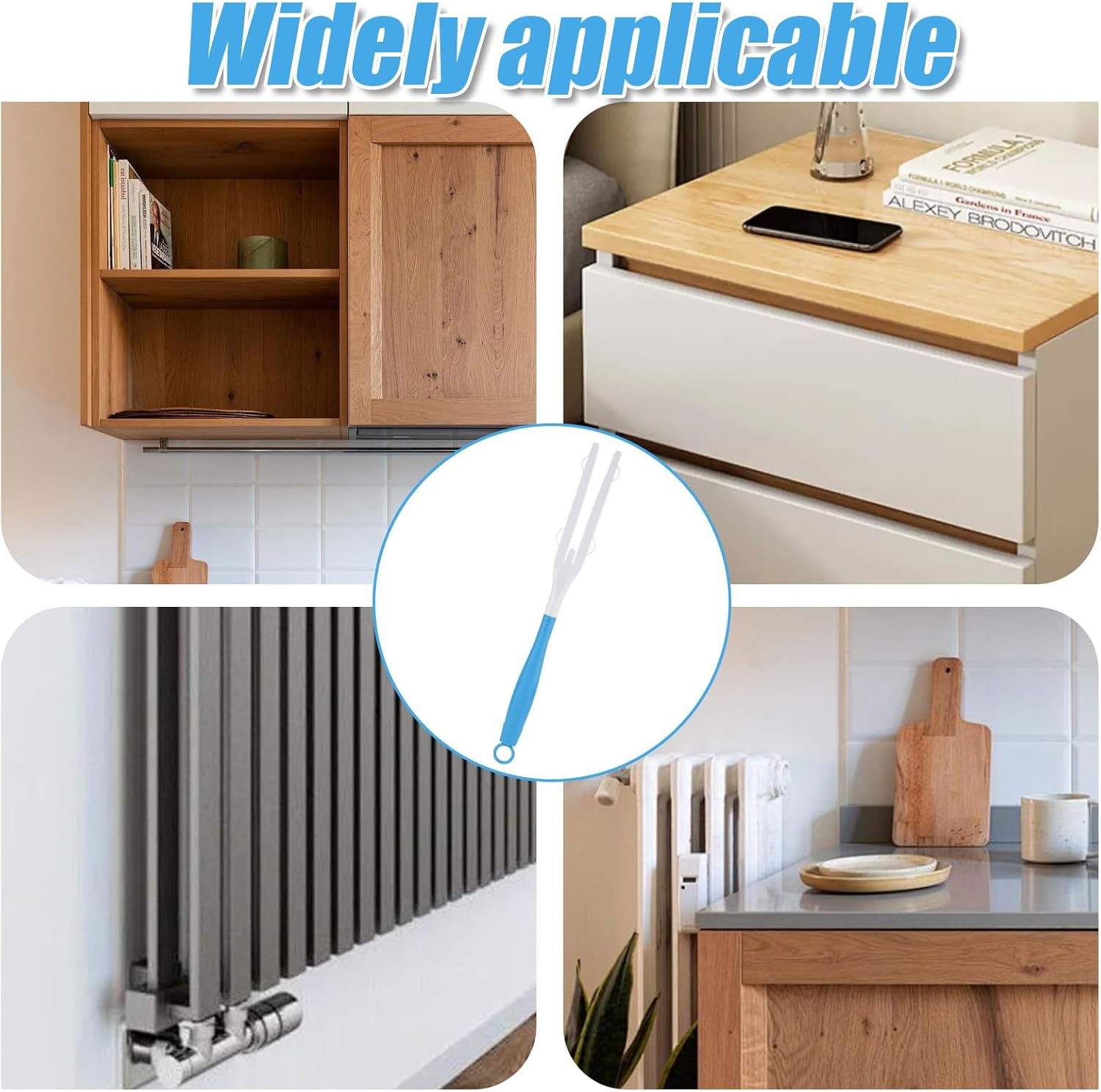 3Pcs Duster Handle, Plastic Replacement Detachable Dust Handle Mop Extended Handle Compatible with Duster Mop Extension Handles (Blue,White) image number 2