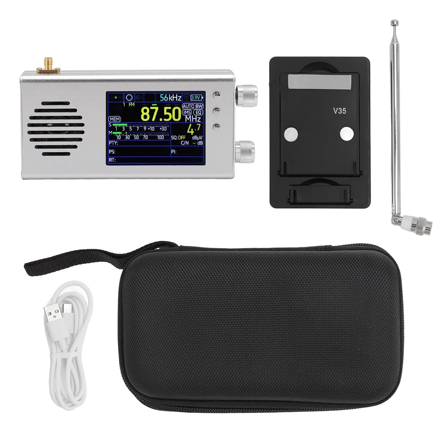 Shortwave Radio Receiver, AM FM SW CB VHF UHF WX AIR LW MW Full Band Radio Receiver with Dual Stereo Speakers, Professional Portable Radio Receiver Kit (#11) image number 2