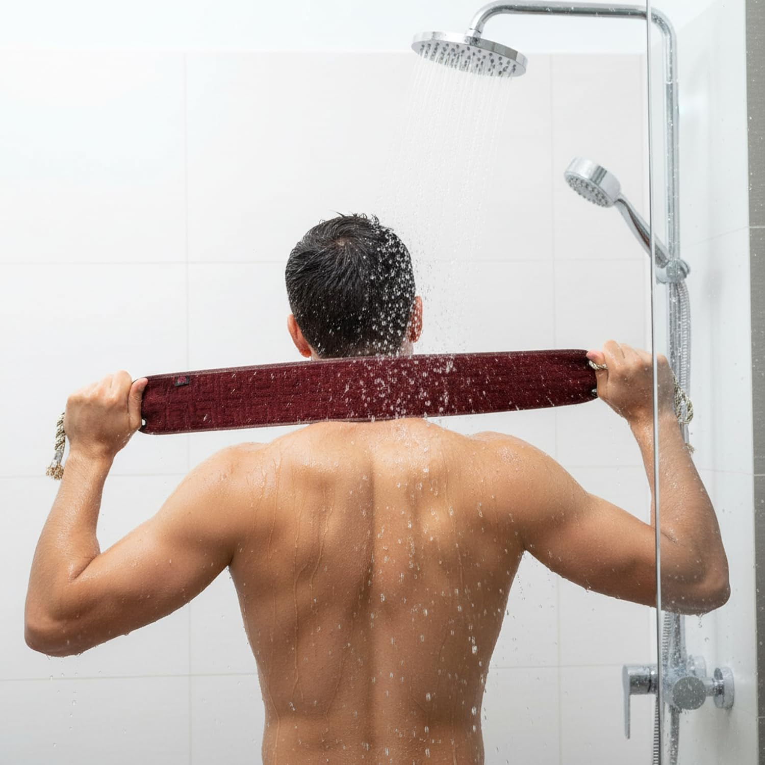 Exfoliating Back Scrubber for Shower with Long Handle, Double-Sided Use and Honeycomb Texture for Deep Cleansing and Exfoliation, Men & Women - Orevan image number 1