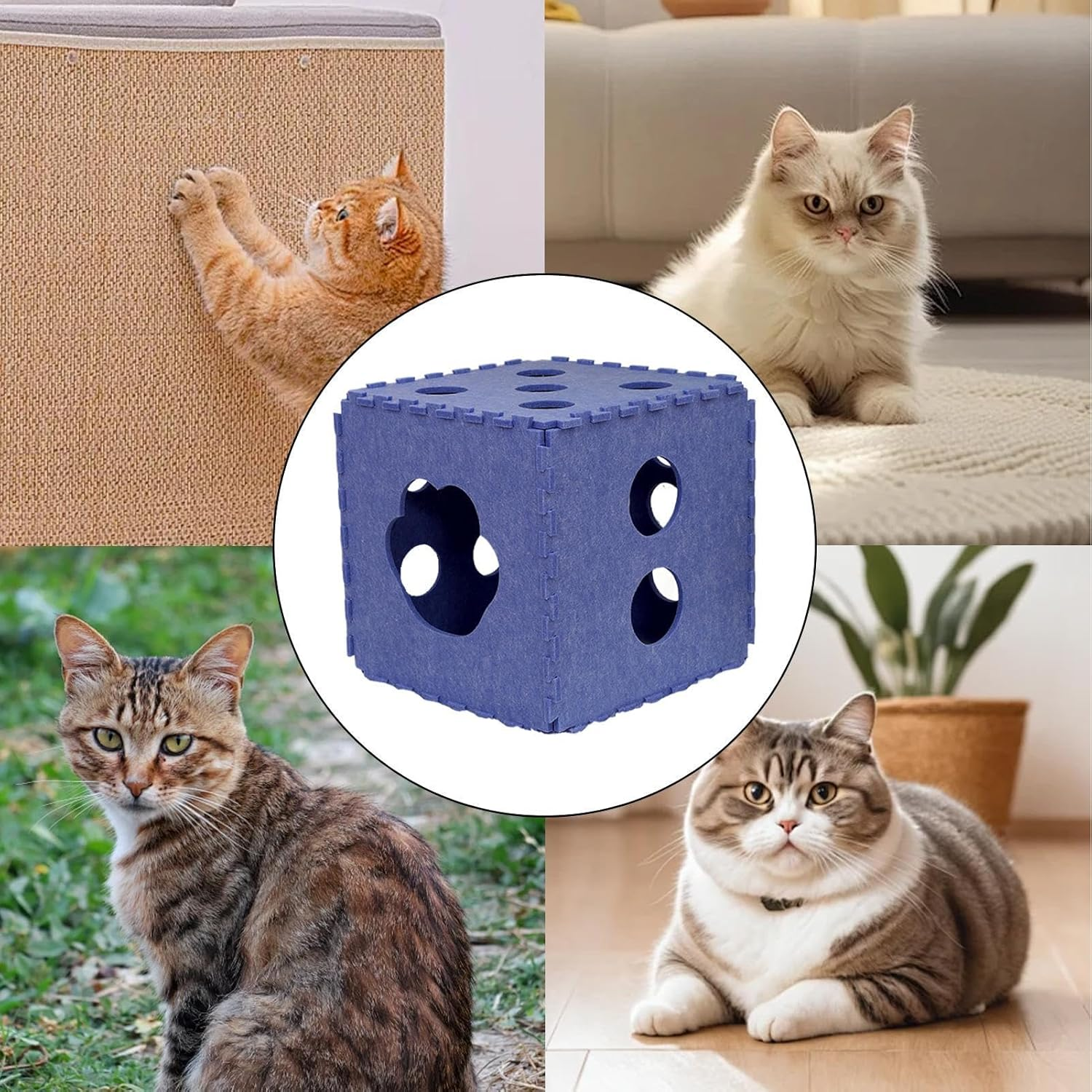 Cat House - Breathable Puzzle Shape Cat Bed Cave,Cat Hideaway, Indoor Cat Cube, Washable Scratching Board for Puppy & Kitten under 11-22 Pounds image number 6