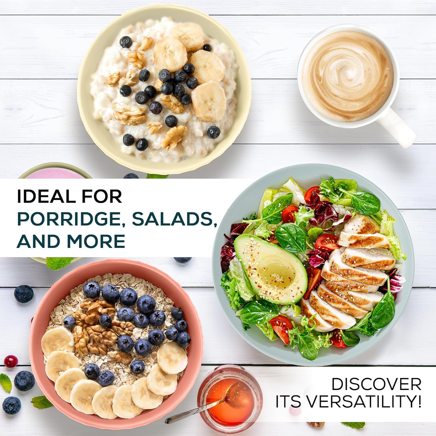 MIAMIO - 6 X 800 Ml - Bowl Set/Cereal Bowl Set - Modern Matte Bowls - Large Bowls Set - Palmanova Collection (Magma Red) image number 1