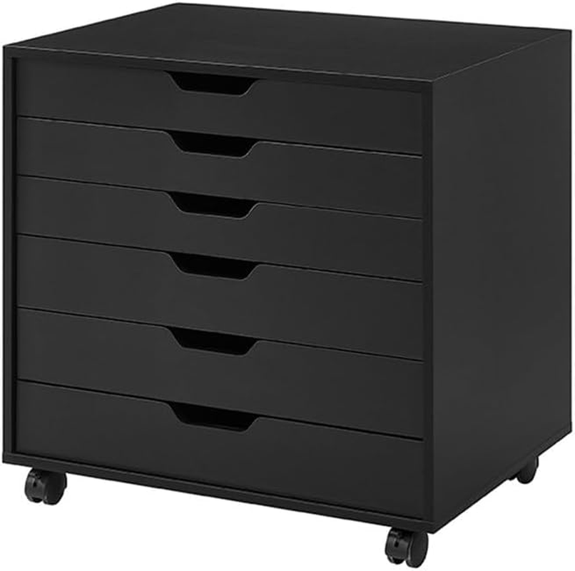 Ovela Alice Wide Mobile Office Drawers (Black) - OVALIWODCBB image number 3