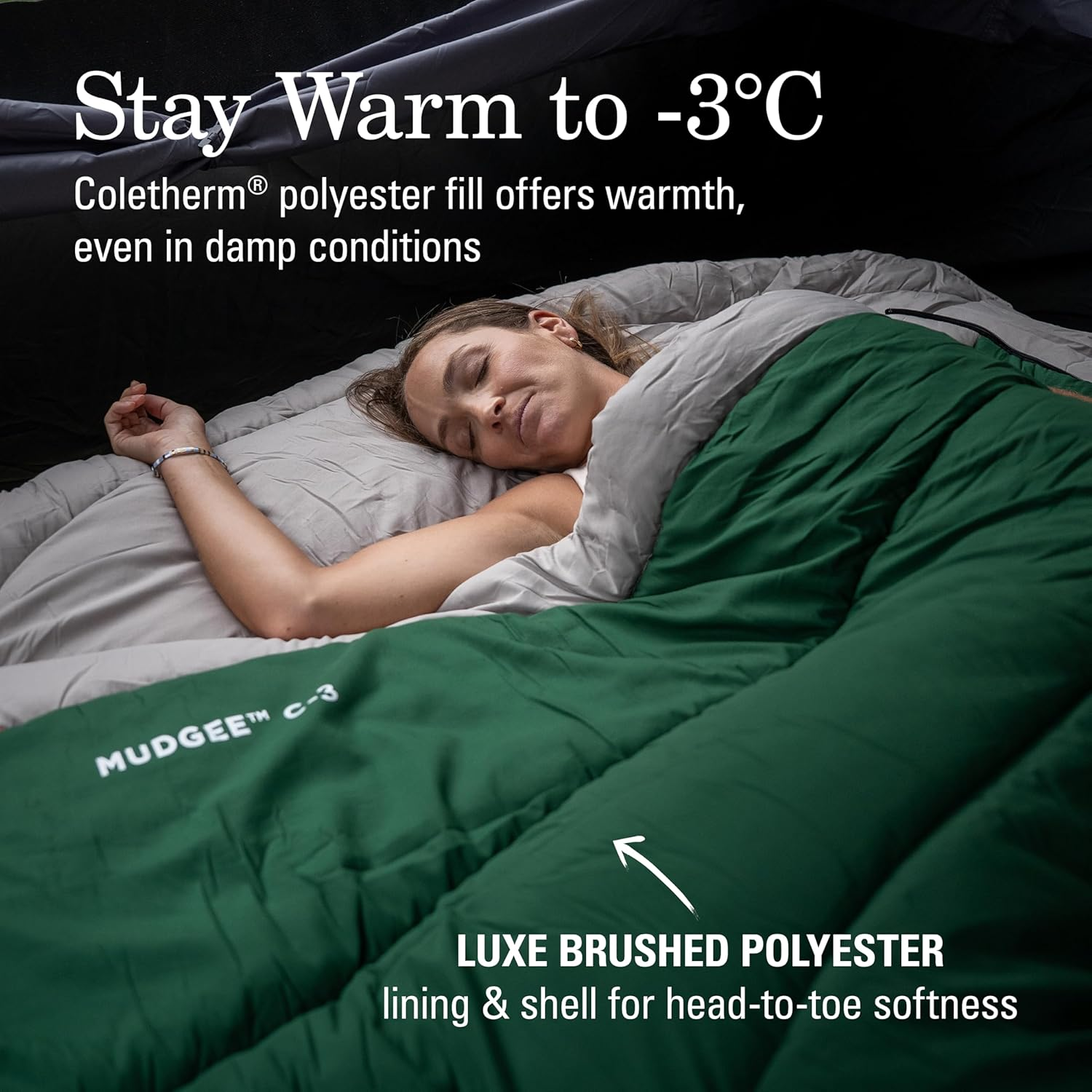 Coleman Mudgee -3&deg;C Double Sleeping Bag | 215X152Cm, Cold Weather, Polyester Fill with Extra Heat Retention, XL Stuff Sack, Brushed Polyester Shell & Lining, Comfort Cuff for Neck, Easy to Pack image number 1