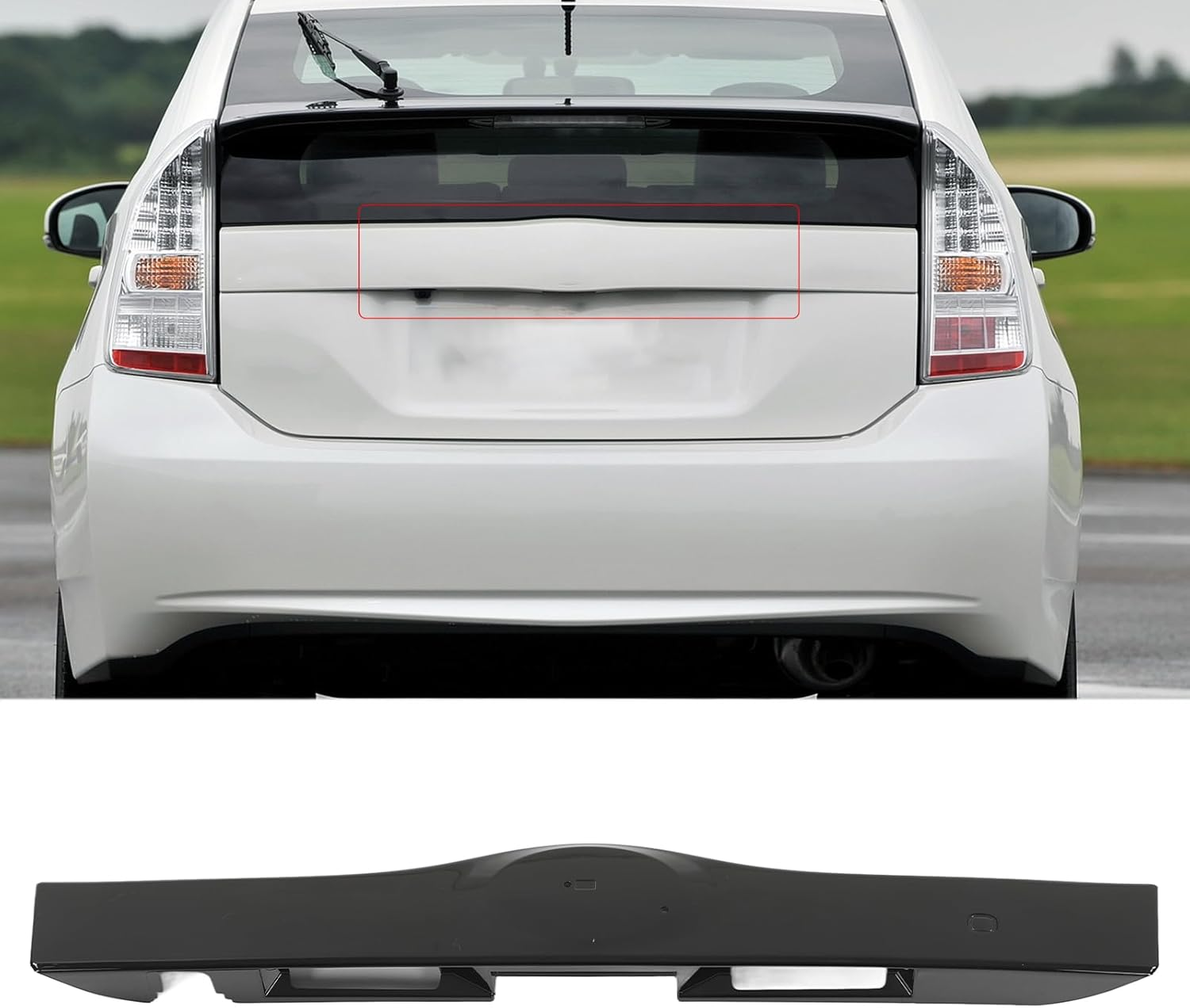 Rear Exterior Tailgate Liftgate Handle Garnish for Prius 2004 to 2009, Rear Tailgate Liftgate Handle Trim Replacement, Rear Tailgate Trunk Door Cover Grille (Black) image number 3