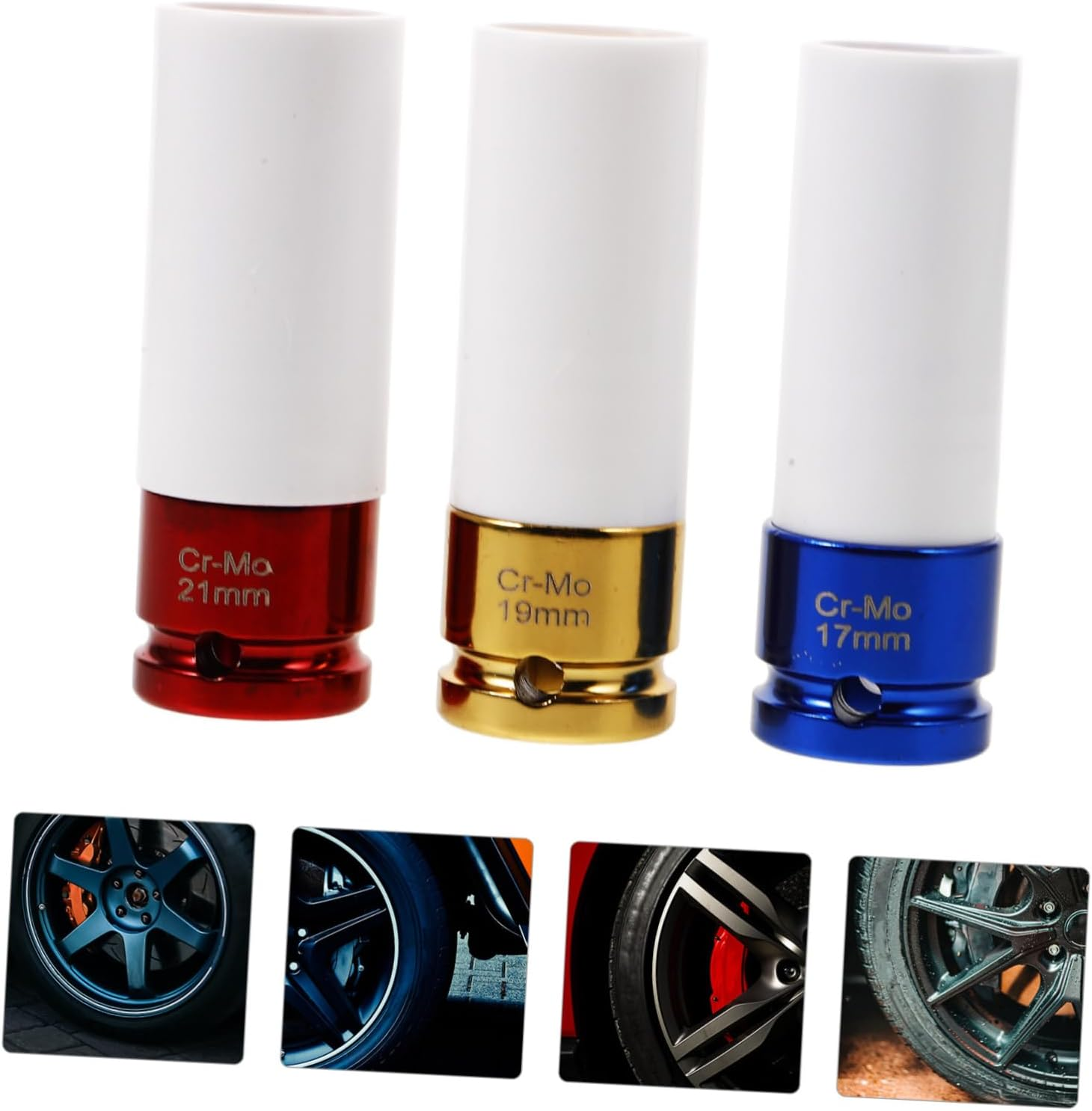 EXAOMBLE 3Pcs Replaceable Socket Part Rim Protector Car Wheel Lug Nut Sockets Set for Vehicle Maintenance image number 6