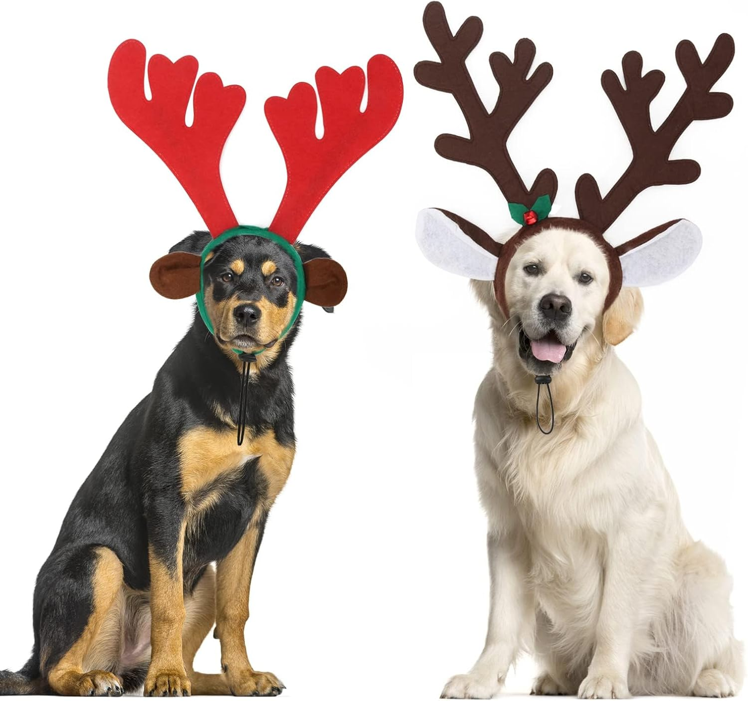 BWOGUE Dog Christmas Elk Reindeer Antlers Headbands Set Pet Christmas Costume Accessories Headwear for Medium Large Dogs image number 6