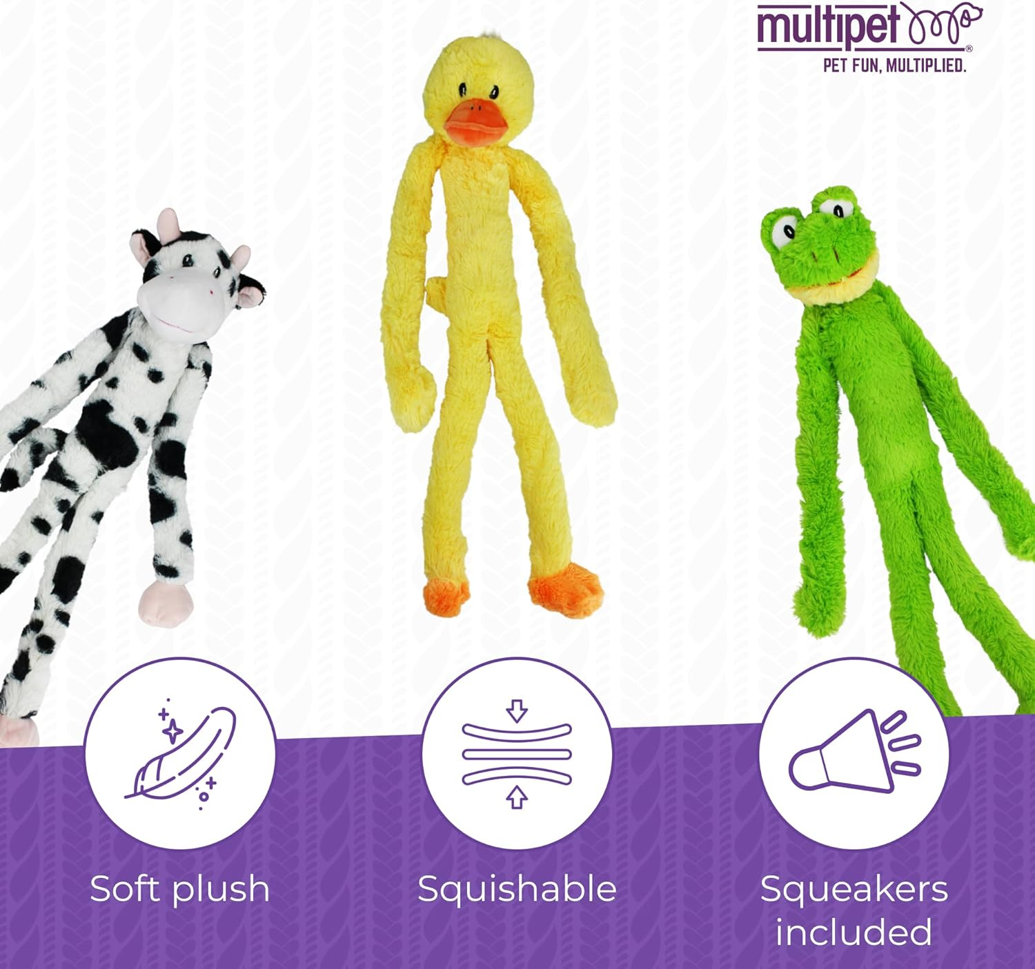 Multipet Swingin' Slevin 27" Duck Plush Dog Toy image number 6