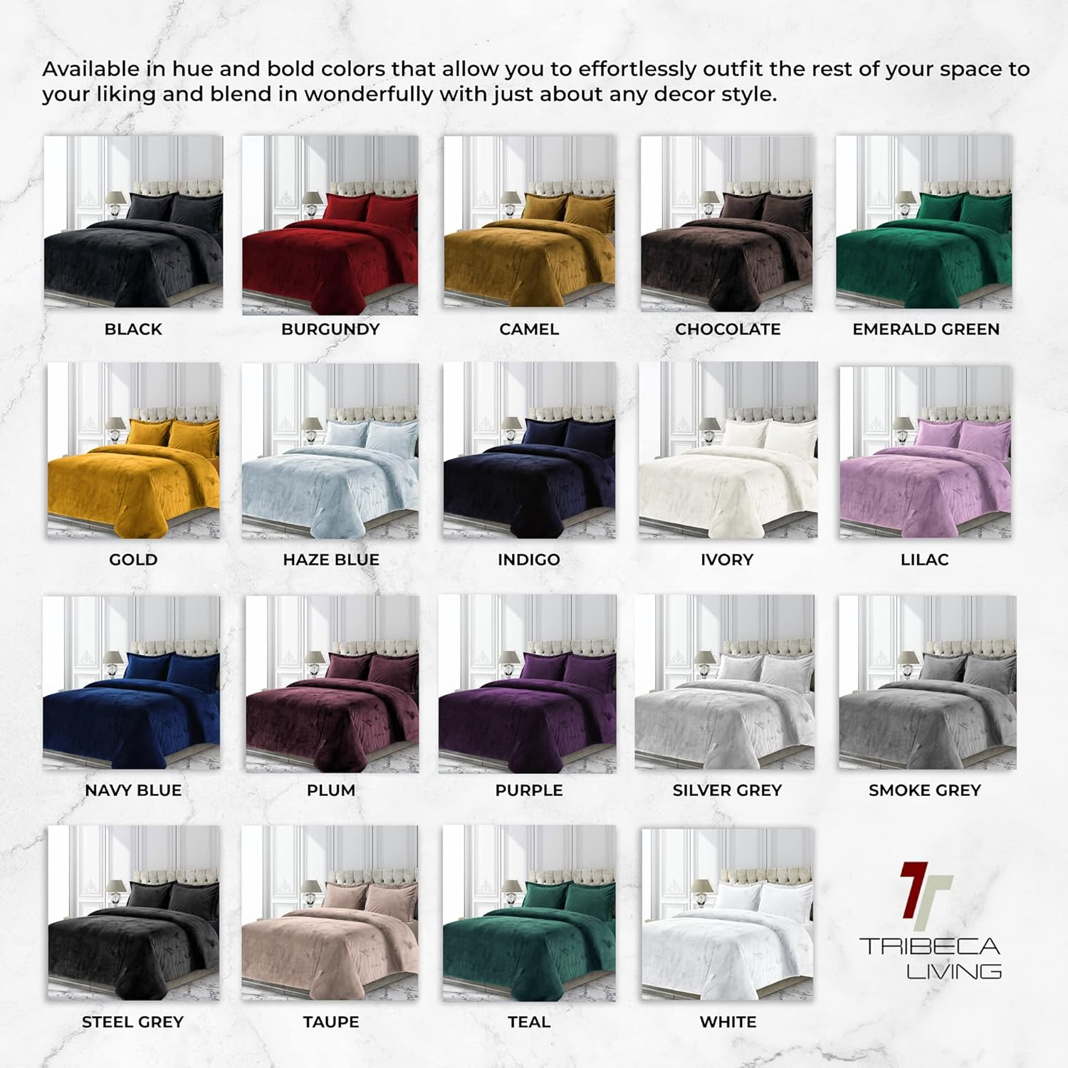 Tribeca Living Venice Velvet Oversized Duvet Set, Luxurious 2-Piece Twin Bedding, Super Soft Velvet with Hidden Button Closure, Gold