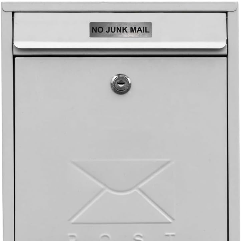 No Junk Mail Silver Acrylic Door Sign Engraved Plaque Letterbox Sign Self Adhesive Tape Waterproof image number 2