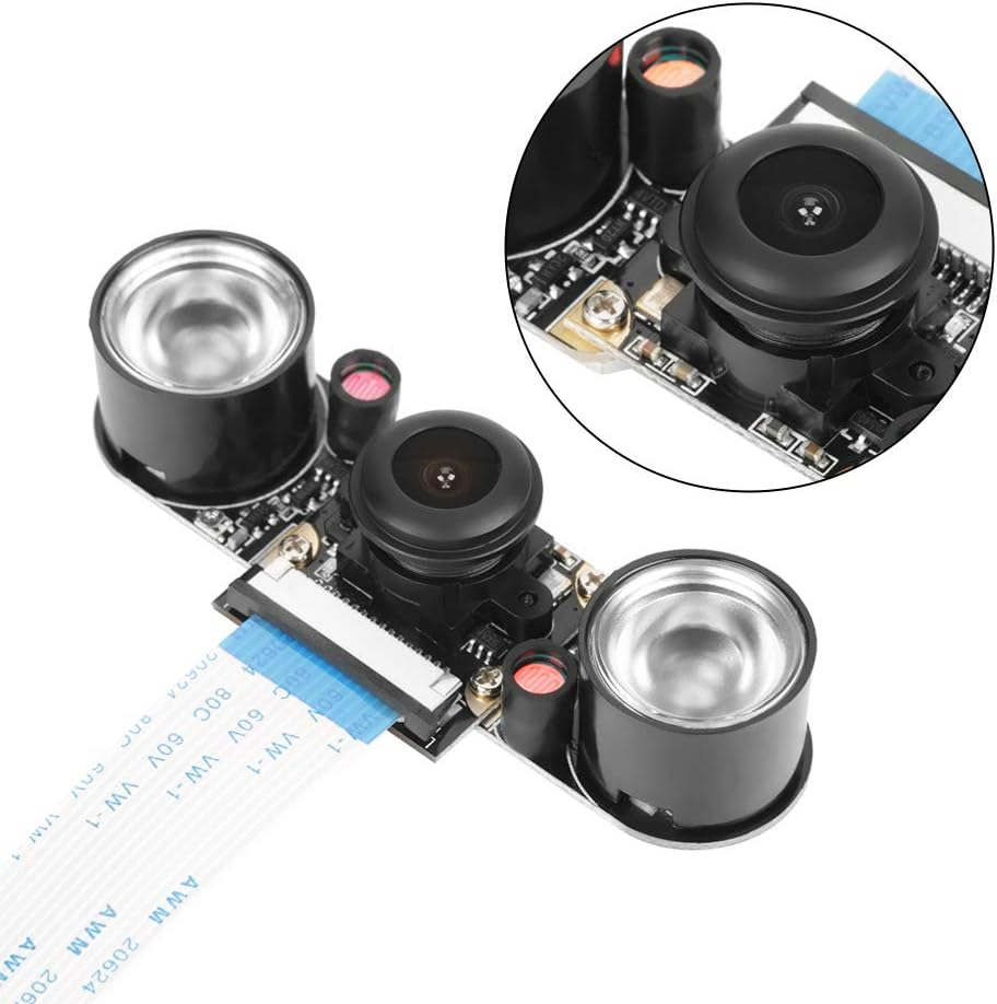 Bewinner 130&deg;Viewing Angle Night Vision Camera Module Board for Raspberry Pi B 3/2 - with 2 Pcs Night Vision 850 Fill Lights - 5 Million Pixels, 2592 * 1944 Size Image Output