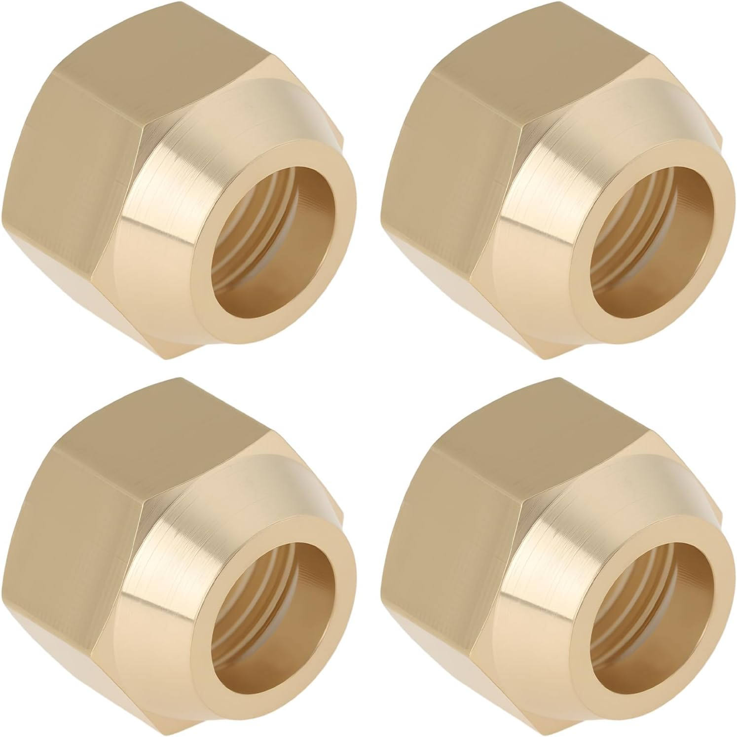 Emsea 4Pcs 10MM M16X1.5 Thread Brass Flare Reducing Nuts for Refrigeration, HVAC, Heating, Industrial Piping Systems image number 3