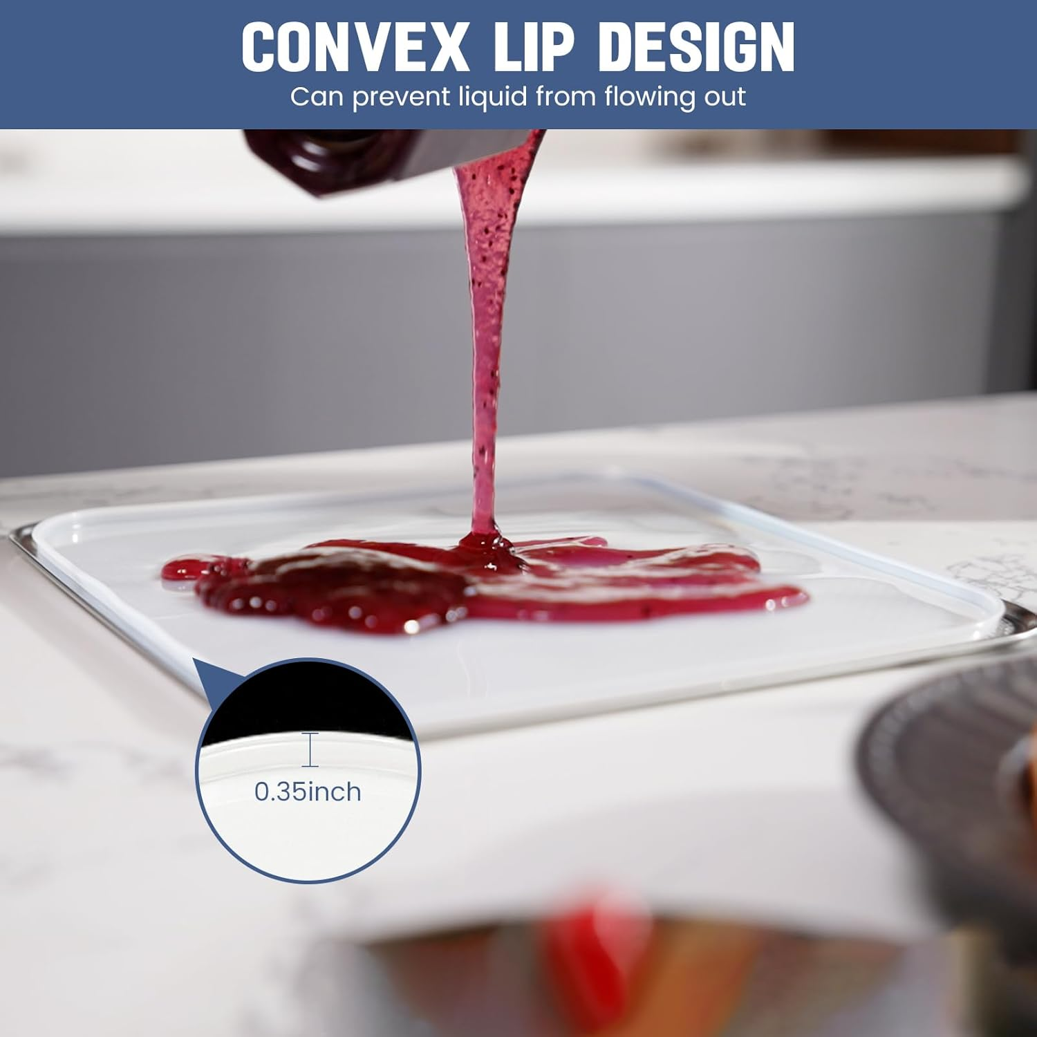 6 Pack Silicone Dehydrator Trays for Liquids, Fruit Leather Trays for Dehydrator, Non-Stick Silicone Dryer Mats with Edge,Reusable Dryer Sheet for Jerky, Fruit, Meat, Herbs (11 * 11&Prime;) image number 3