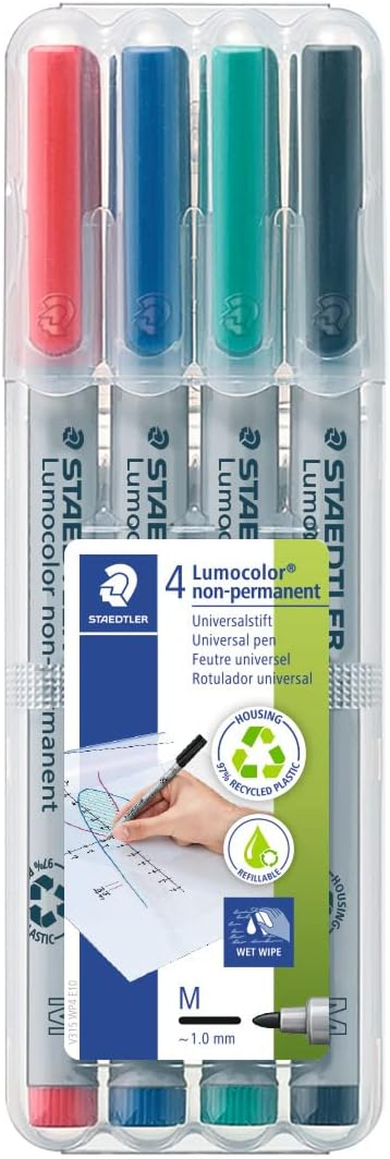 Staedtler Universal Pen Lumocolor Non-P M 4 Piece (315 WP4) image number 1