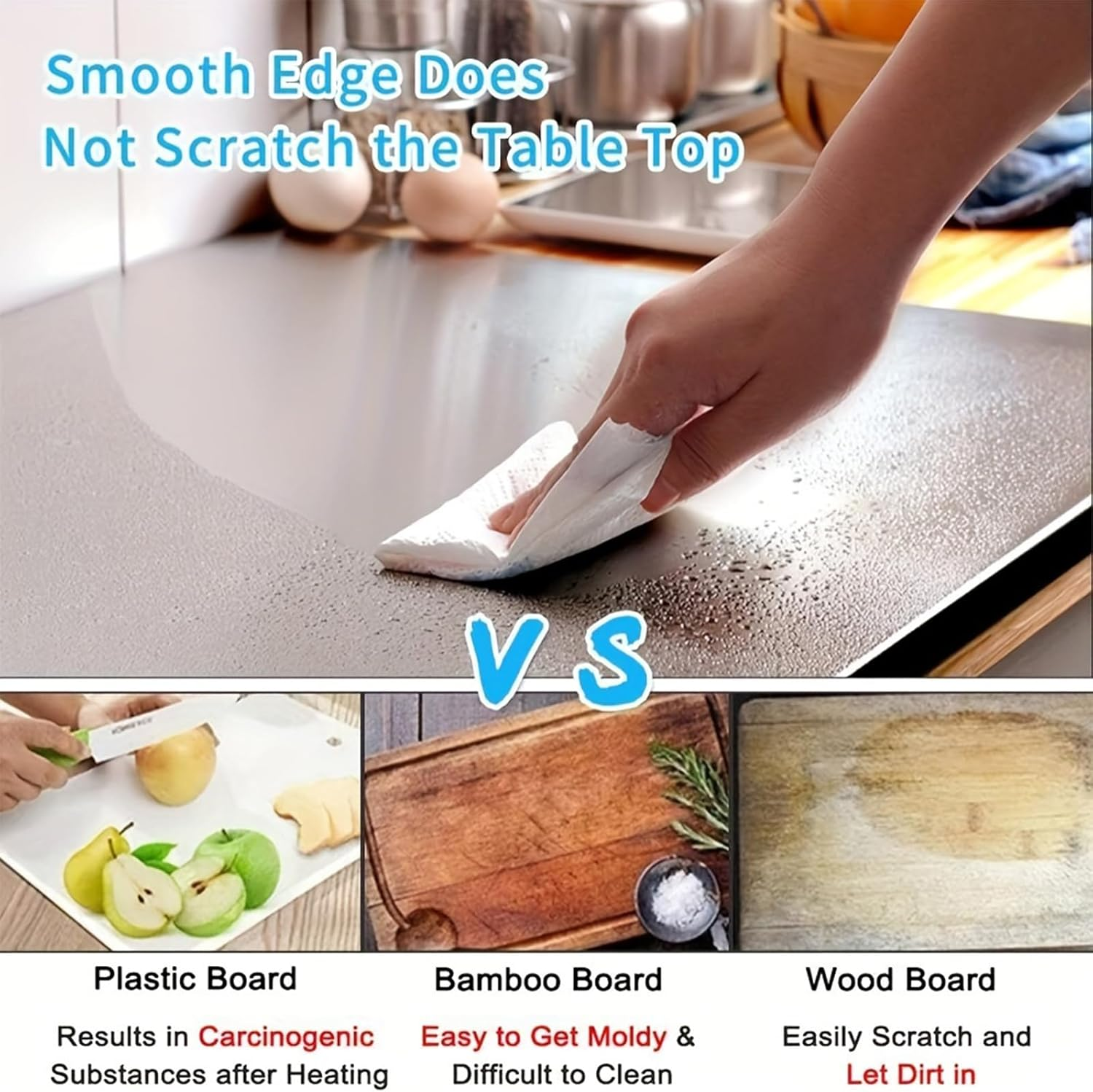 Cutting Boards,304 Stainless Steel Cutting Chopping Board Large,80 Cm X 50 Cm Heavy Duty Double Sided Cutting Board for Meat Cheese Vegetable Fruit Baking Pastry image number 4
