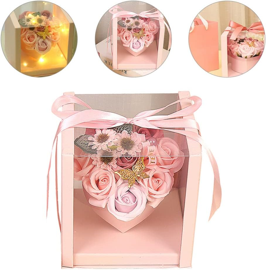 Kisangel Scented Soap Flower Box Decorative Bath Soaps for Mother'S Day Valentine'S Day Birthdays Pampering Basket for Women for Home Decor and Relaxation image number 3