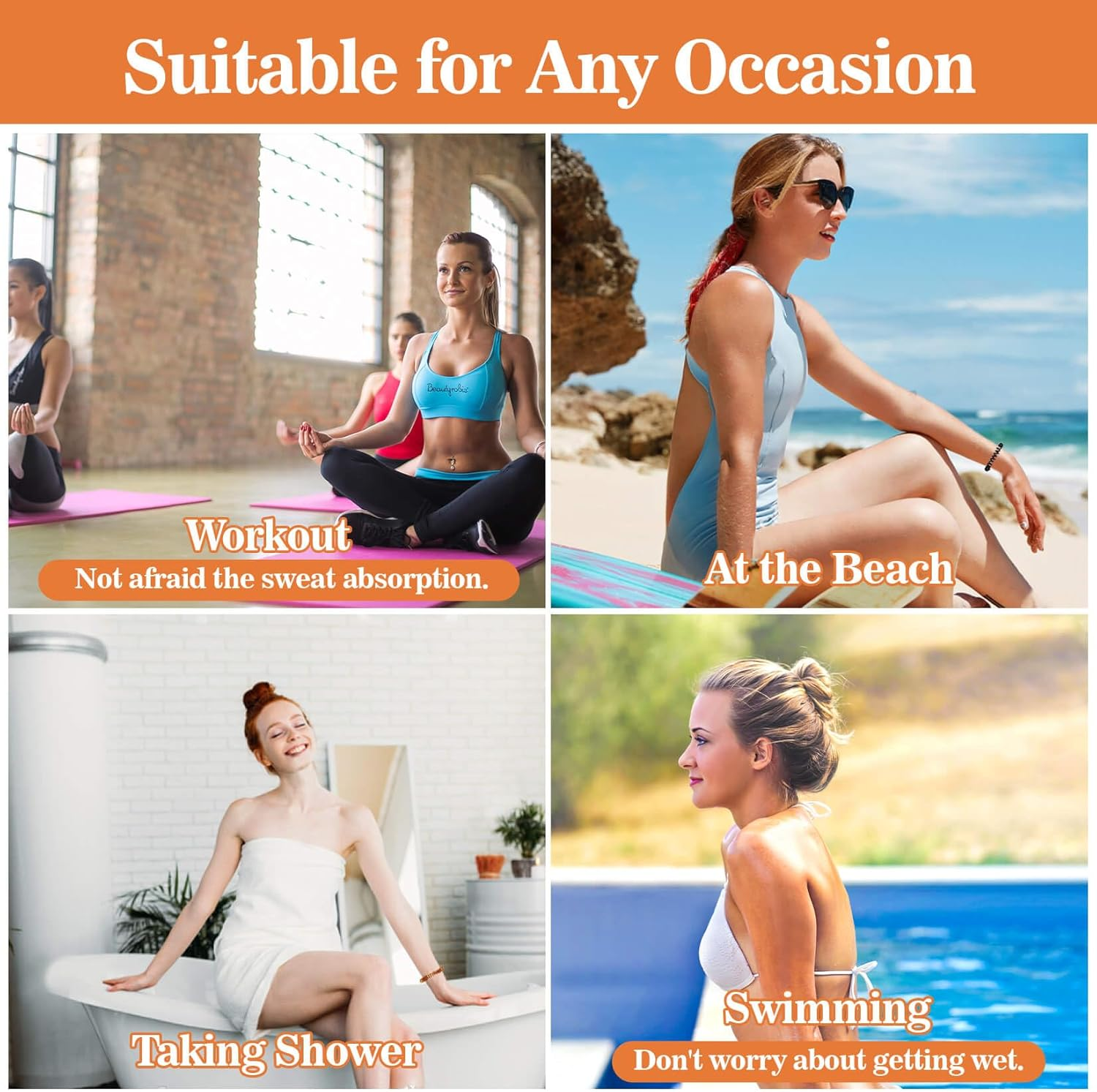 MAQIHAN 40 Pack Spiral Hair Ties - Telephone Cord Hair Ties,Coil Hair Ties for Women Girls Kids Teens,Teleties Hair Scrunchies for Long Hair,Spiral Ponytail Holders for Thick Hair,Elastic Waterproof Cord Hair Coils Accessories, Neutral Colors image number 2