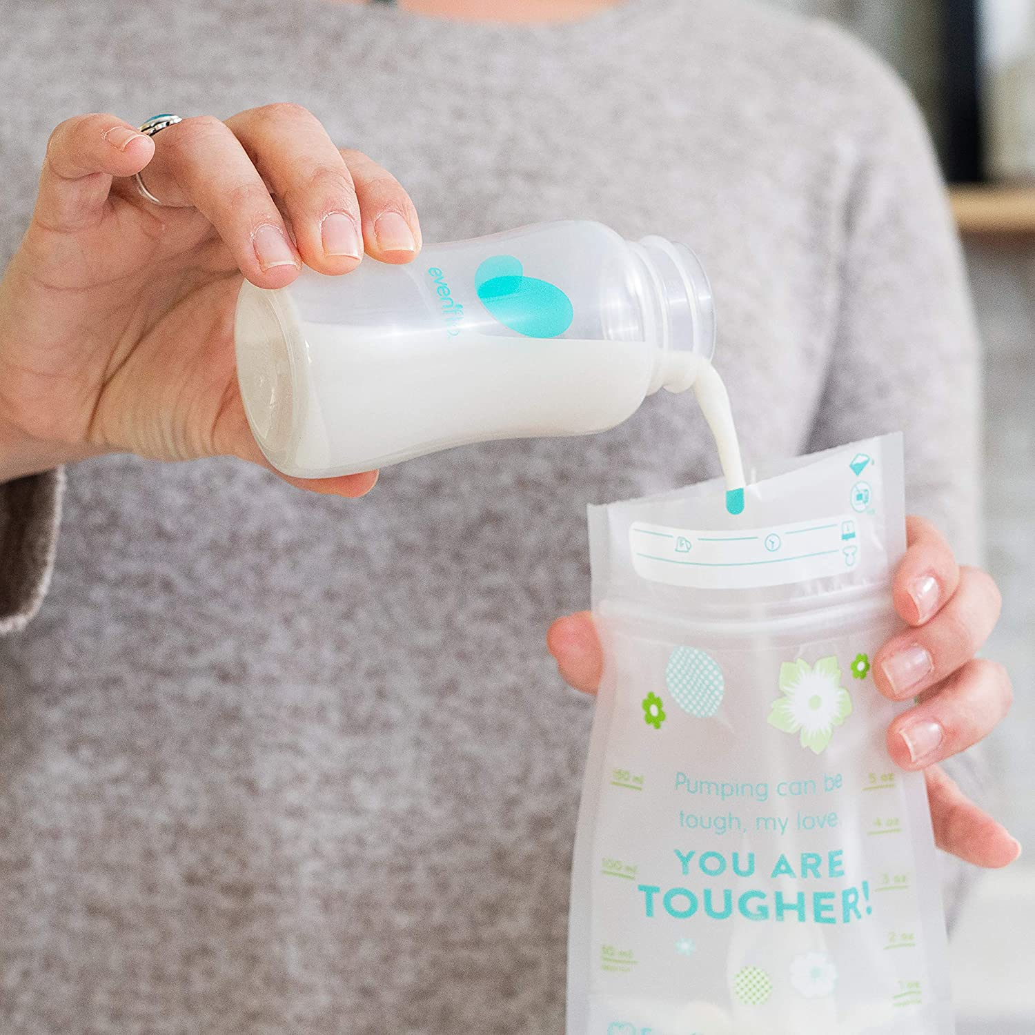 Evenflo Advanced Breast Milk Collection Bottles, 5Oz 6 Pack