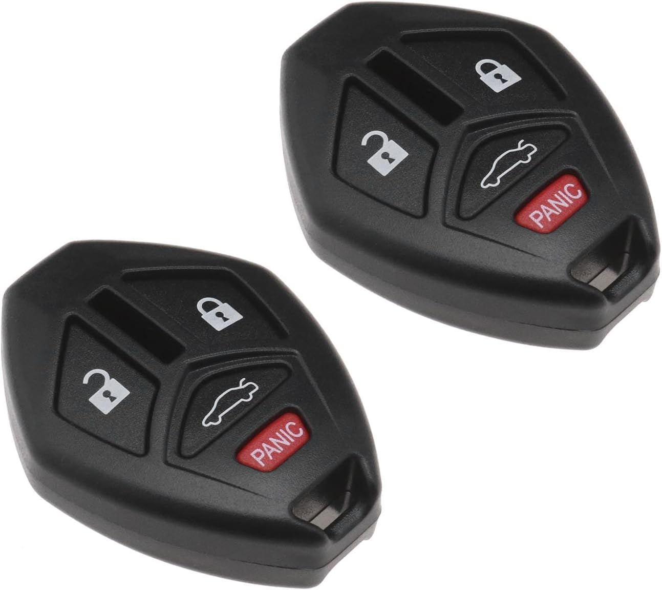 Emagtech 2Pcs Car Remote Control Key Shell without Embryo Replacement Key Shell 3+1 Button Red Horn Button Compatible with Mitsubishi Lancer Outlander image number 2