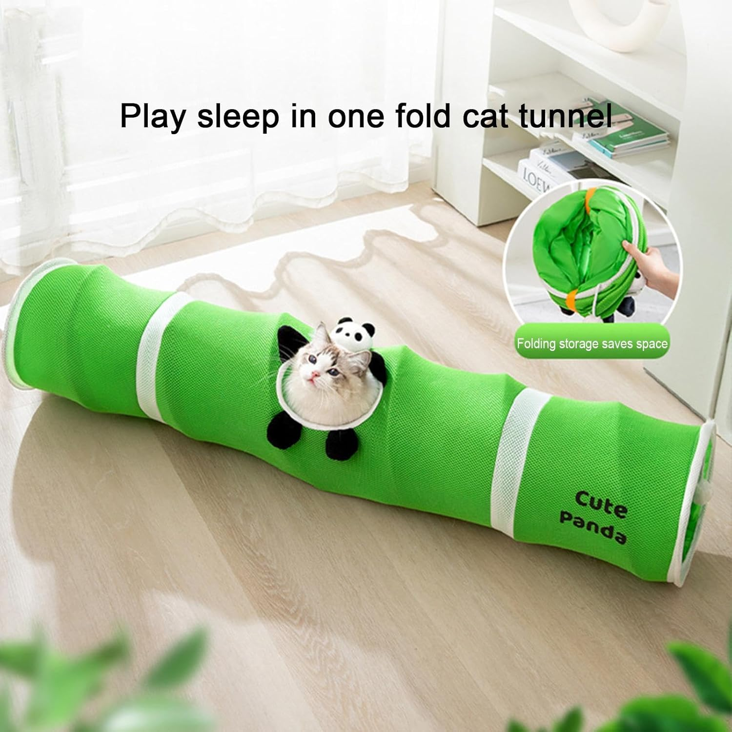 Cat Tube Tunnel,Indoor Cat Foldable Tube Tunnel - All-Season Pet Exercise Toy Ball Included Tunnel for Study Room, Courtyard, Balcony, Living Room