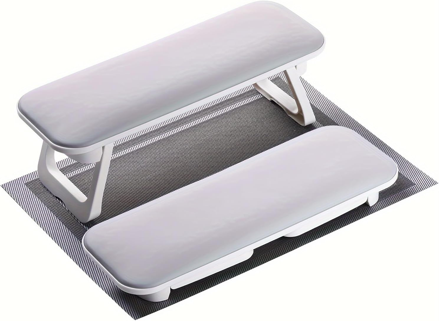 PU Leather Nail Arm Rest for Nails Tech, Foldable Hand Stand for Nail Tech, Big Nail Arm Rest with PVC Table Mat Microfiber with Bracket Manicure Arm Rest for Nail Salon Technician- H8 (Black)