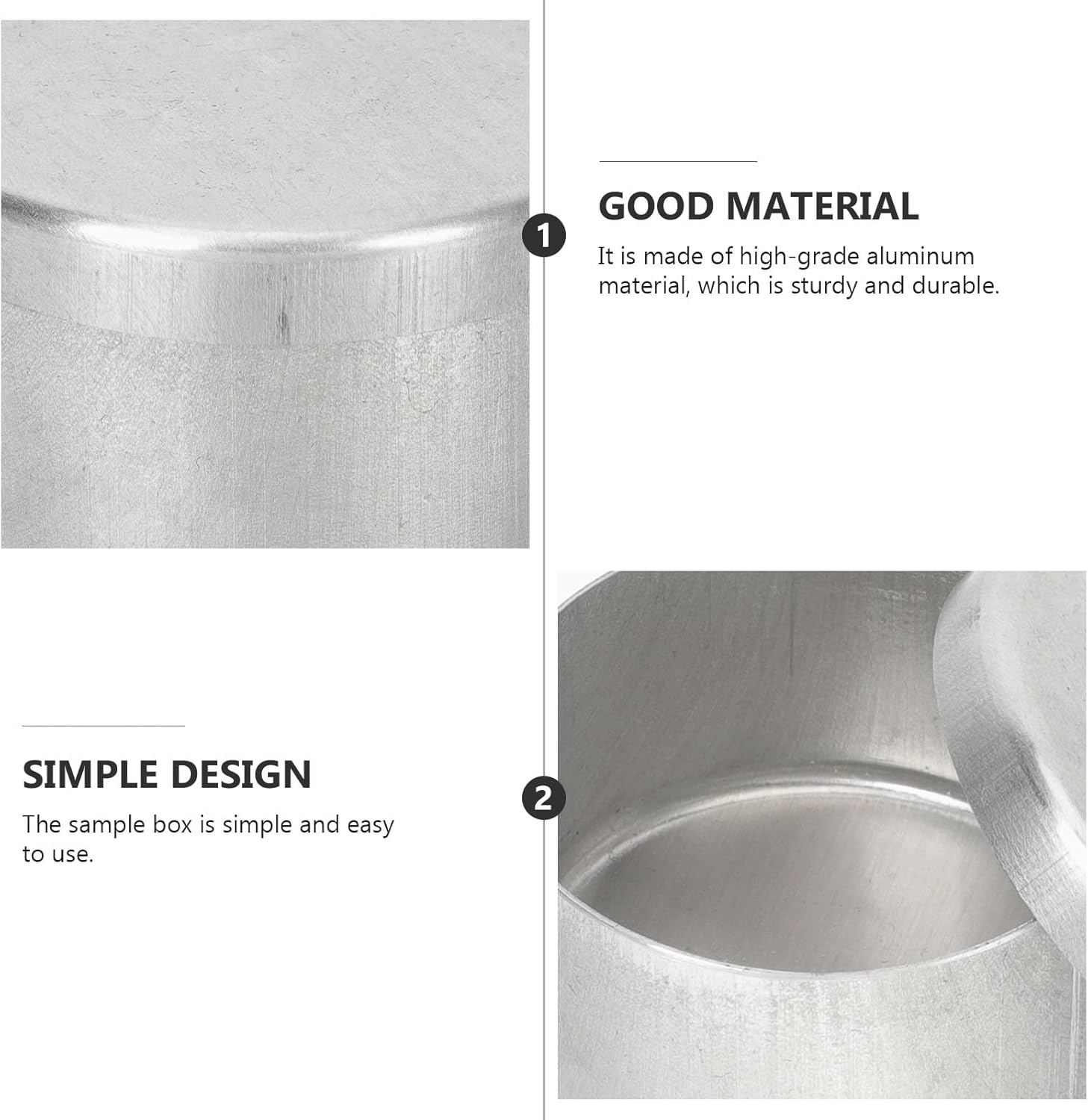 NULYLU 9Pcs Aluminum round Soil Weighing Boxes 50X30Mm Tiny Sample Containers Metal Storage Tins for Lab Soil Storage and Moisture Testing image number 2