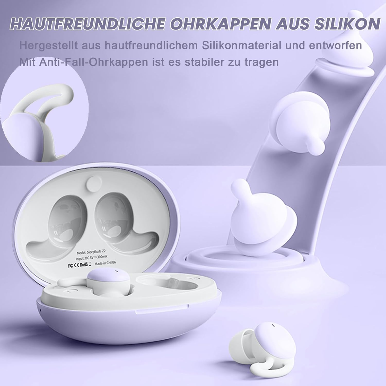 Xmenha Mini Wireless Bluetooth Headphones In-Ear Invisible Smallest Sleep Bluetooth Earphones for Small Ears Side Sleepers Noise Cancelling Headphones Sleep Earbuds Headset for Sleeping image number 1