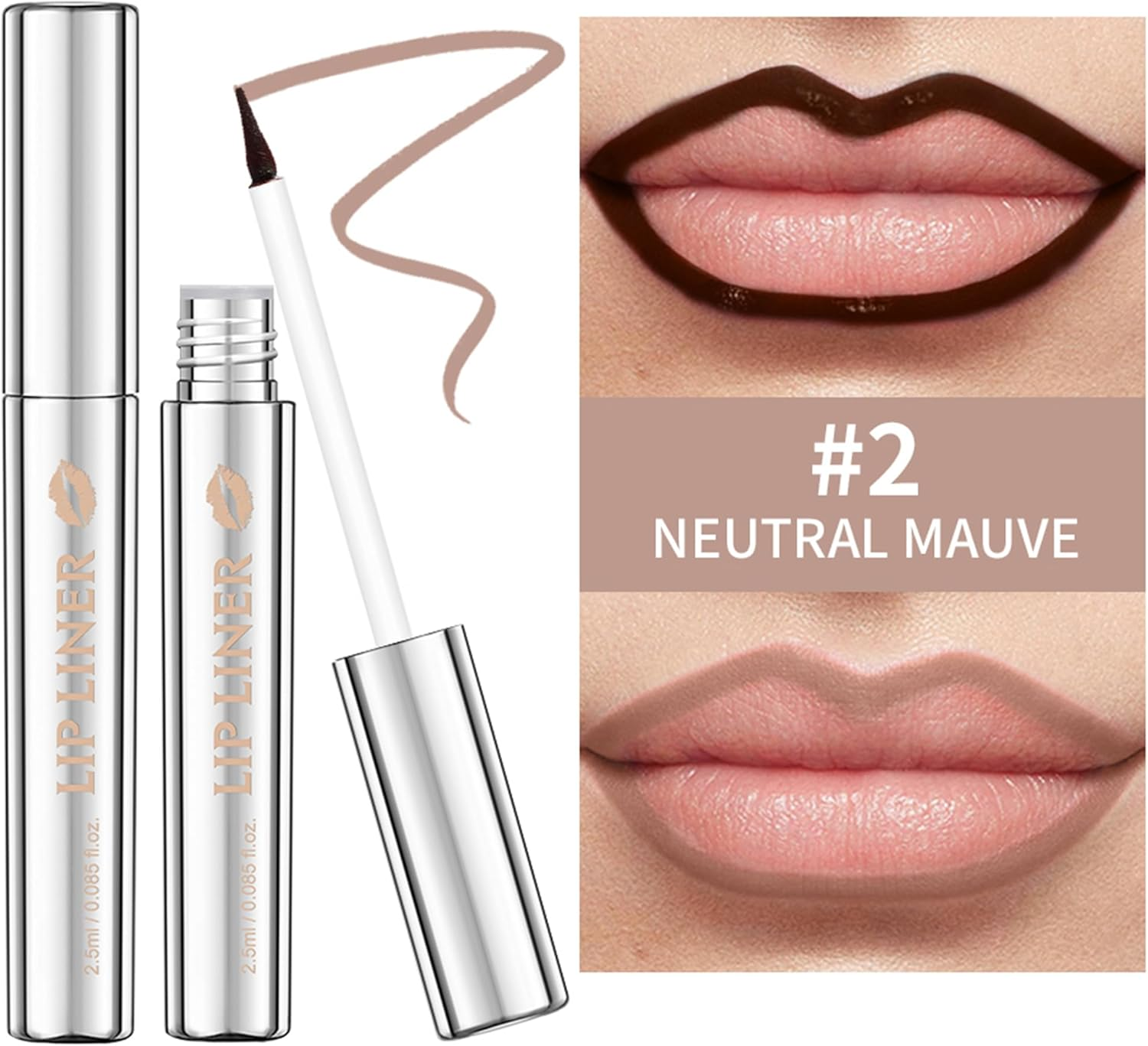 Erinde Peel off Lip Liner Stain with Tweezer, Long Lasting Lip Liner Peel Off, Waterproof Matte Finish Lipliner Tint for Women & Girls, Transfer Proof, Highly Pigmented Lipliners Makeup #2 image number 2