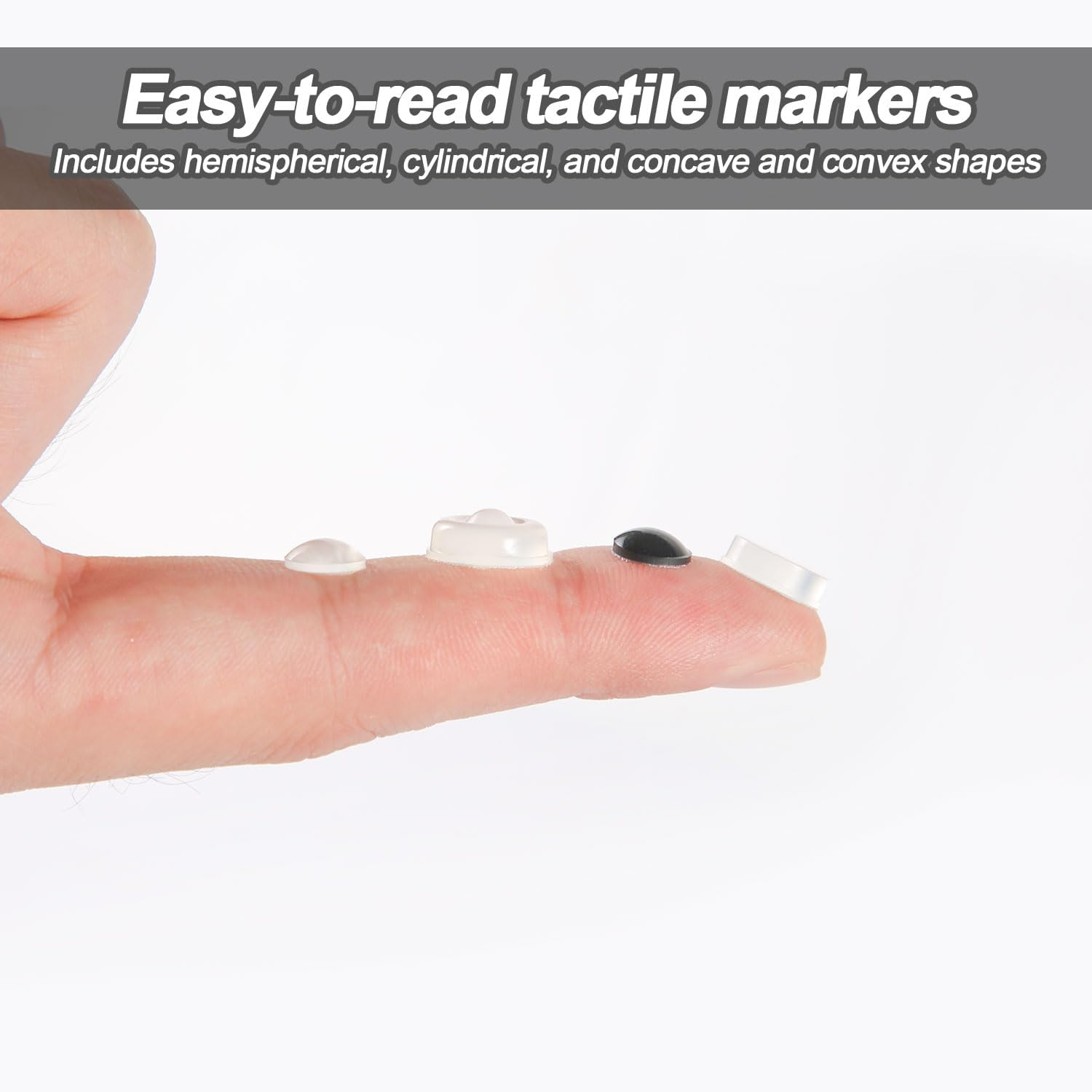 4 Sheets Braille Stickers for Visually Impaired, Silicone Bump Dot Stickers Sticky Raised Tactile Dots for Blind Low Vision Aid Visually Impaired Elderly (Clear & Black) image number 4