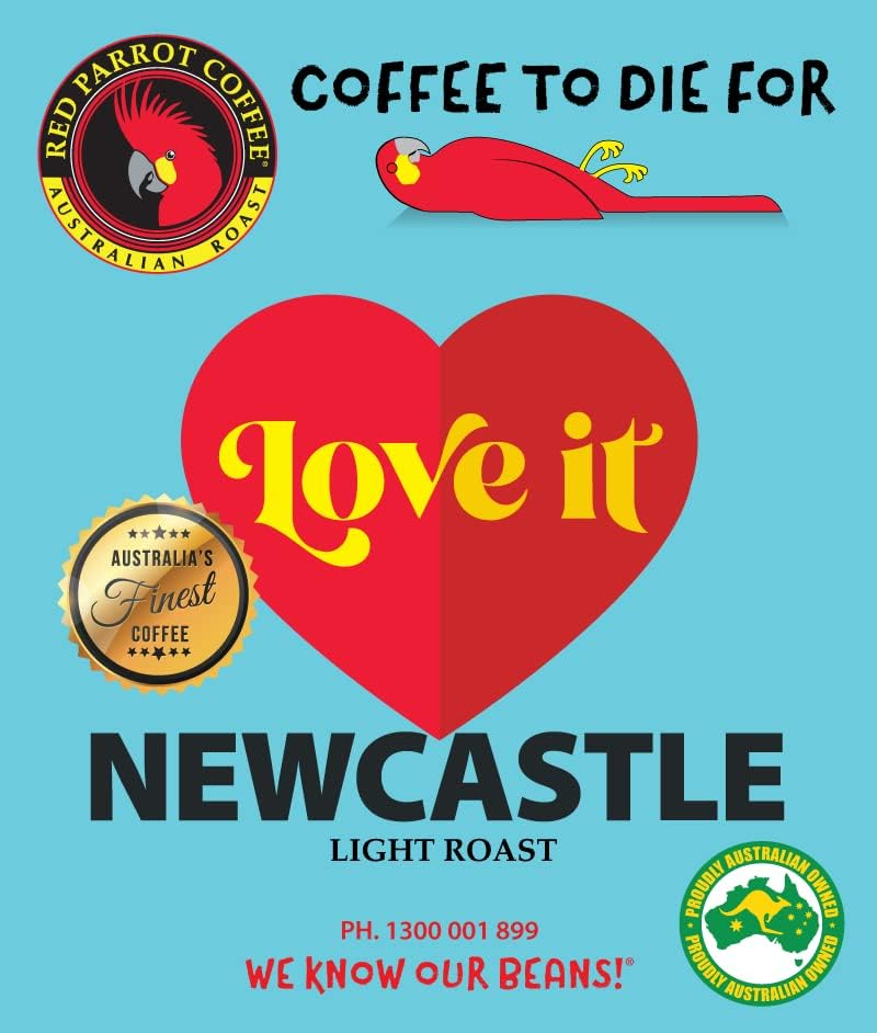 RED PARROT - LOVE IT NEWCASTLE - LIGHT ROAST - 250G image number 2