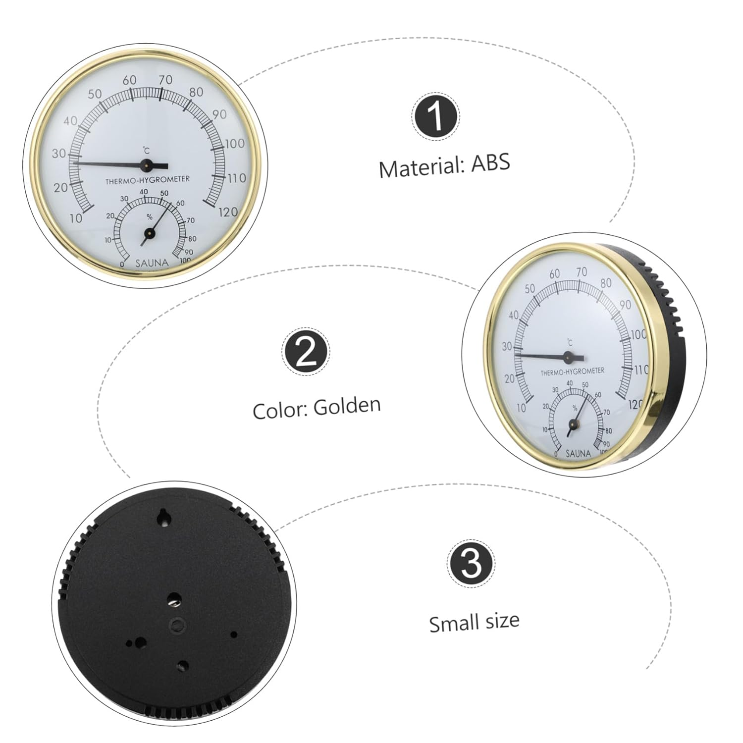 Gatuida Multipurpose Thermometer Hygrometer for Sauna Practical Display Hygrothermograph for Sauna Temperature Monitoring image number 6