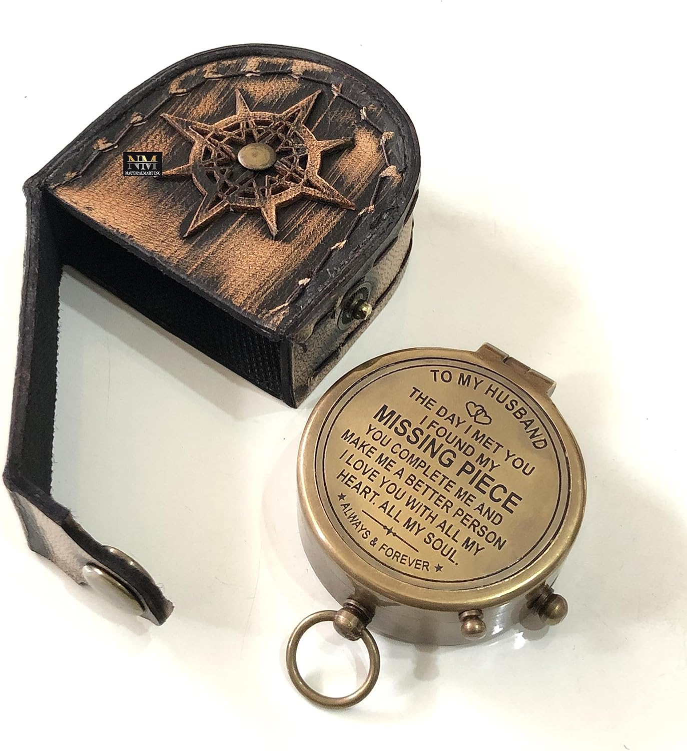 Engraved Compass, Gift for Husband,Anniversary,Wedding Gift for Him, Long Distance Boyfriend Gift, Fiance Gift I Miss You Long Distance Relationship Gift for Army Boyfriend Gift