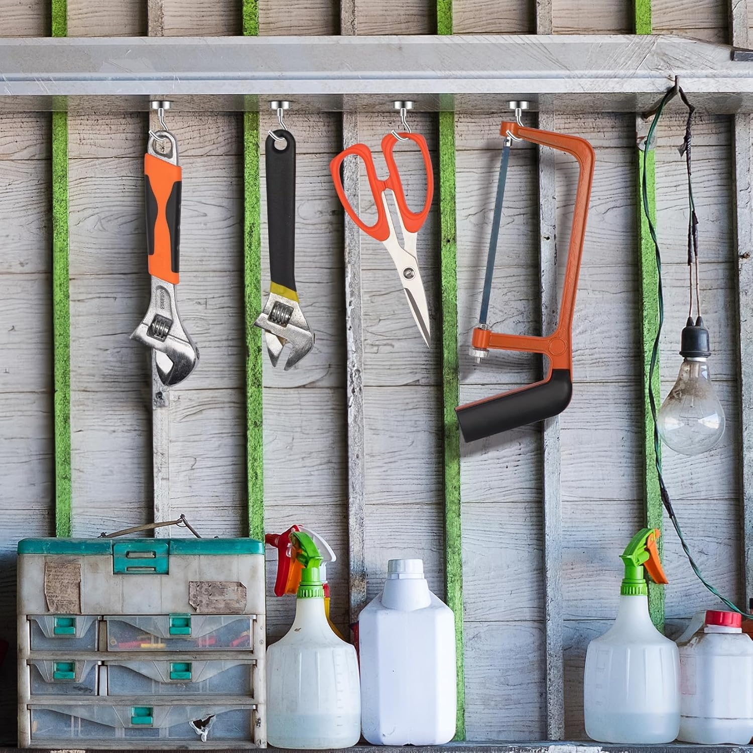 Grtard 6 Pack 25 LBS Magnetic Hooks, Heavy Duty Neodymium Magnet Hooks for Cruise Cabins, Strong Magnetic Hooks for Hanging, Magnets with Hooks for Kitchen, Workplace, Office image number 5