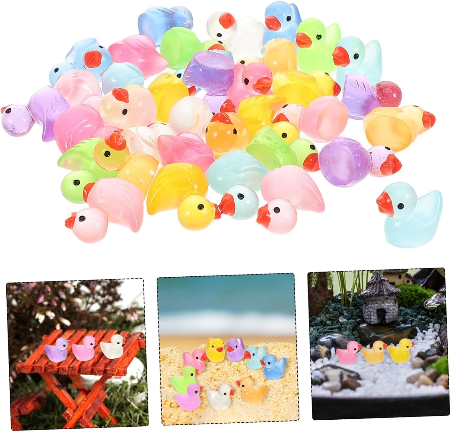Fokmuaex 36PCS Glow in the Dark Duck Figurines - Mini Resin Garden Decor, Cute Nighttime Ornaments for Micro Landscapes, Home & Tabletop Accents image number 4