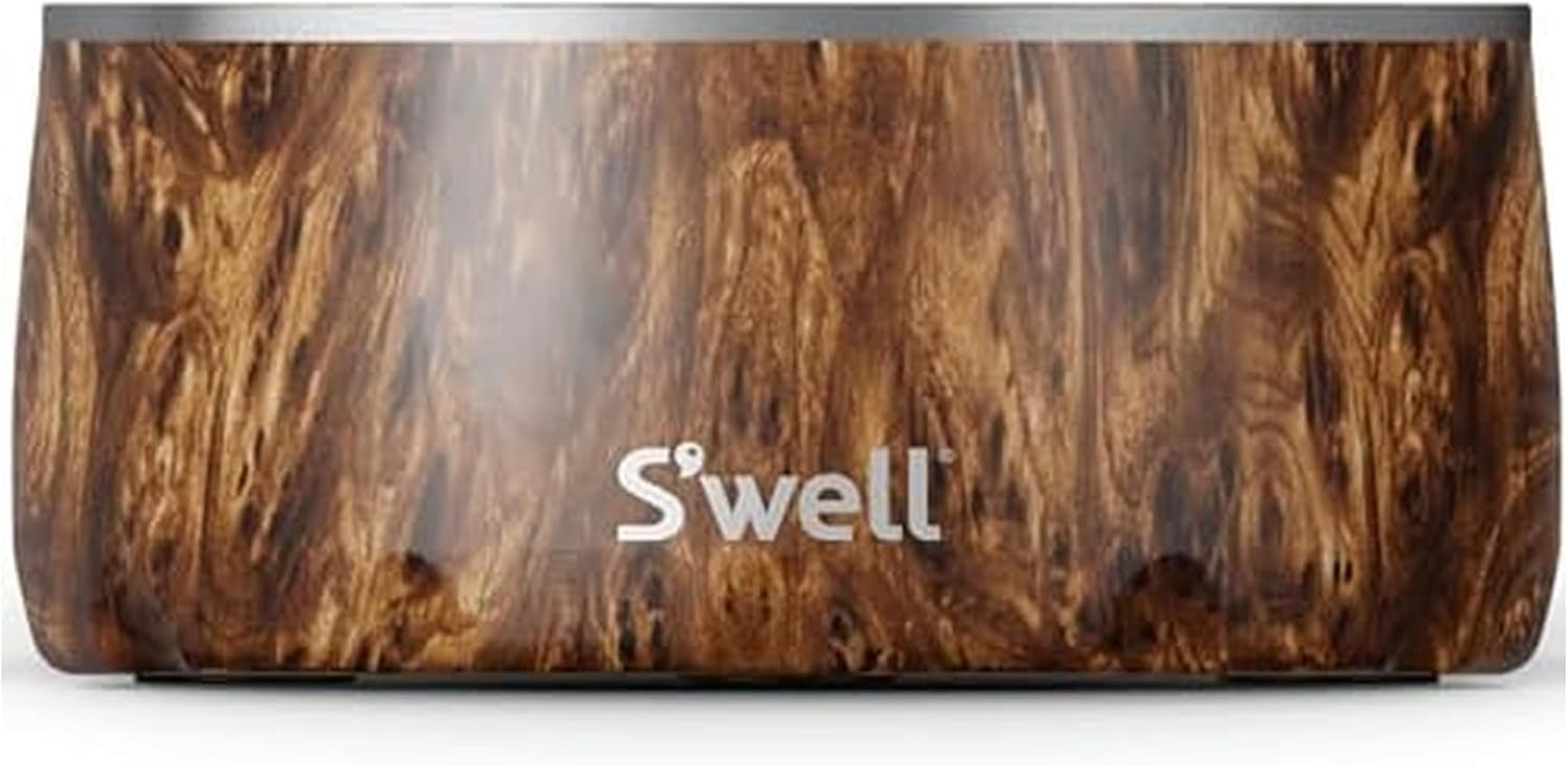 S'Well Stainless Steel Dog Bowl - for Small to Medium Size Dogs - 16Oz, Teakwood - Non-Slip and No-Spill Design with Rubber Bottom, and Dishwasher Safe - Bpa-Free Pet Bowl for Food and Water image number 5