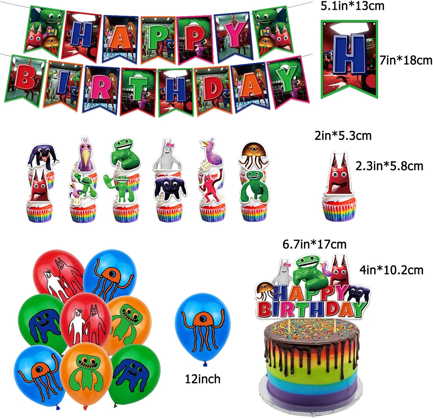 Garten of Banban Party Supplies Garten of Banban Party Decorations Garten of Ban Ban Balloons Birthday Garten of Banban Balloons Garten of Ban Ban Cake Topper Garten of Ban Ban Birthday Banner image number 1