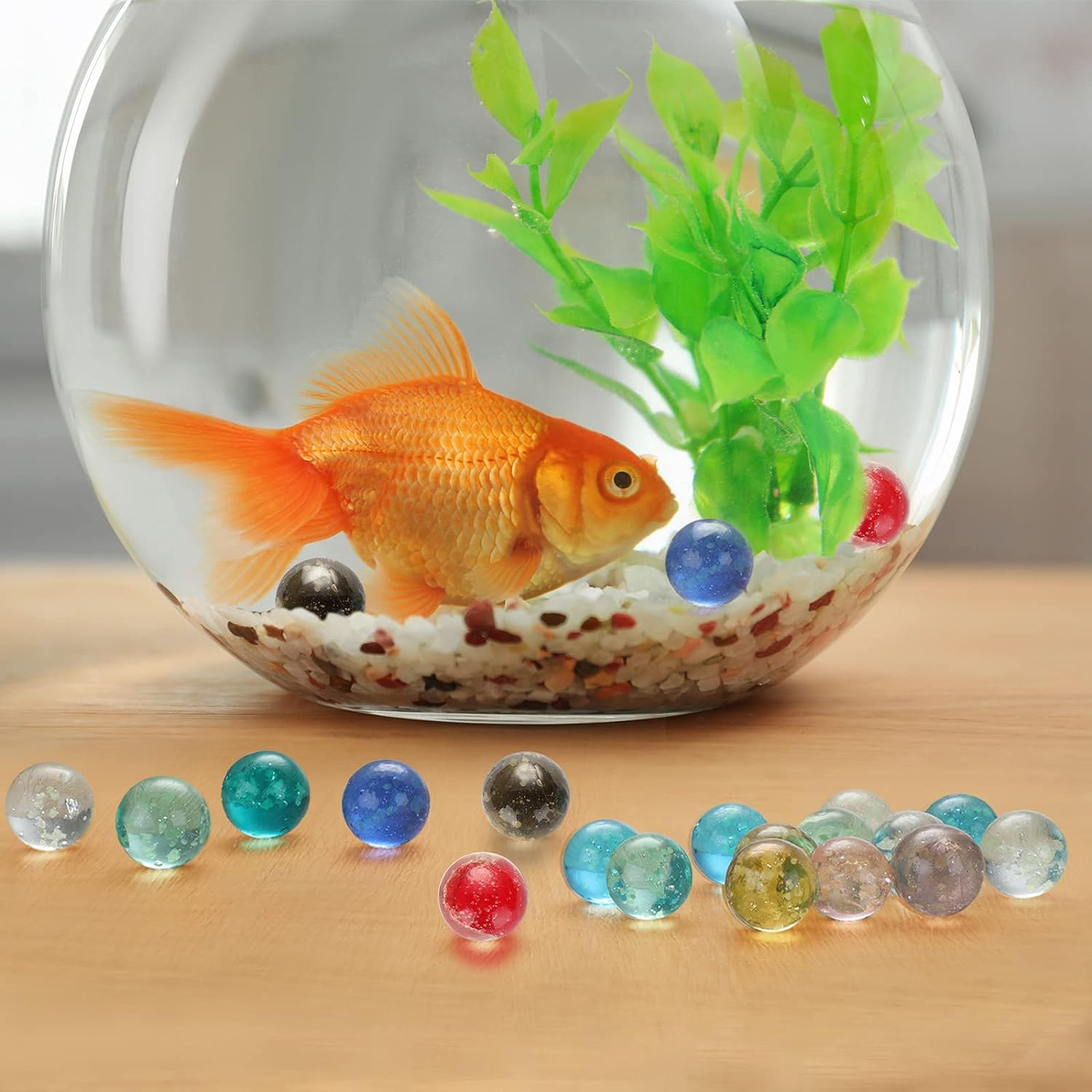 Skylety 50 Pieces Handmade Glass Marbles, Marbles Glow in the Dark, Colorful Glass Marbles for Boys and Girls Marble Games, DIY and Home Decoration, 10 Colors image number 3