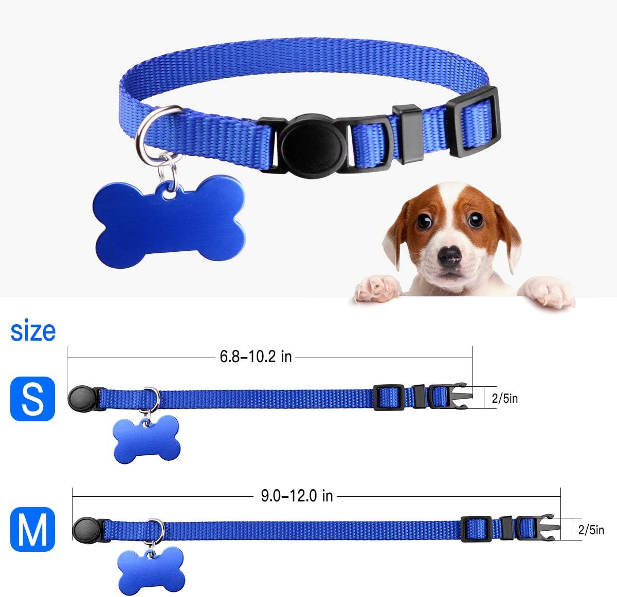 Upgraded Puppy Collars for Litter Puppy ID Collars Whelping Supplies Soft Nylon Breakaway Coloured Collars with 12 ID Tags and 6 Record Keeping Charts(S) image number 6