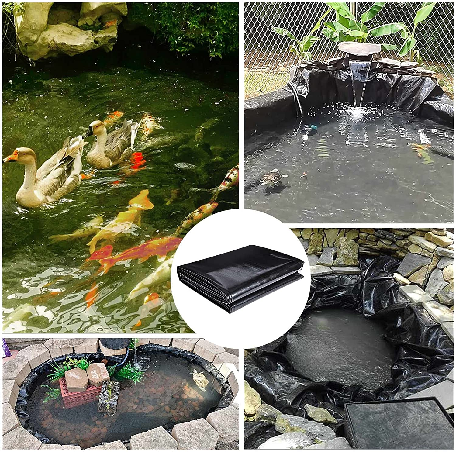Tolanbbt Pond Liner 7 X 10 Ft, 20 Mil HDPE UV Resistant Preformed Pond Liner Easy Cutting, Underlayment for Fountain, Waterfall, Koi Pondsand Water Garden (Black) image number 3