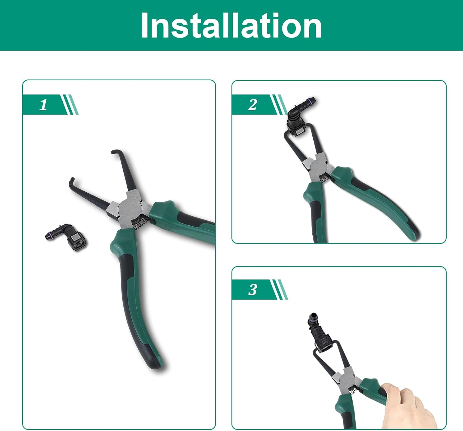 2Pcs Electrical Disconnect Pliers, 7 Inch 9 Inch Automotive Hose Disconnect Tools, Long Spark Plug Removal Pliers, Universal Pipe Clip Repair Tool for Car Maintenance image number 5