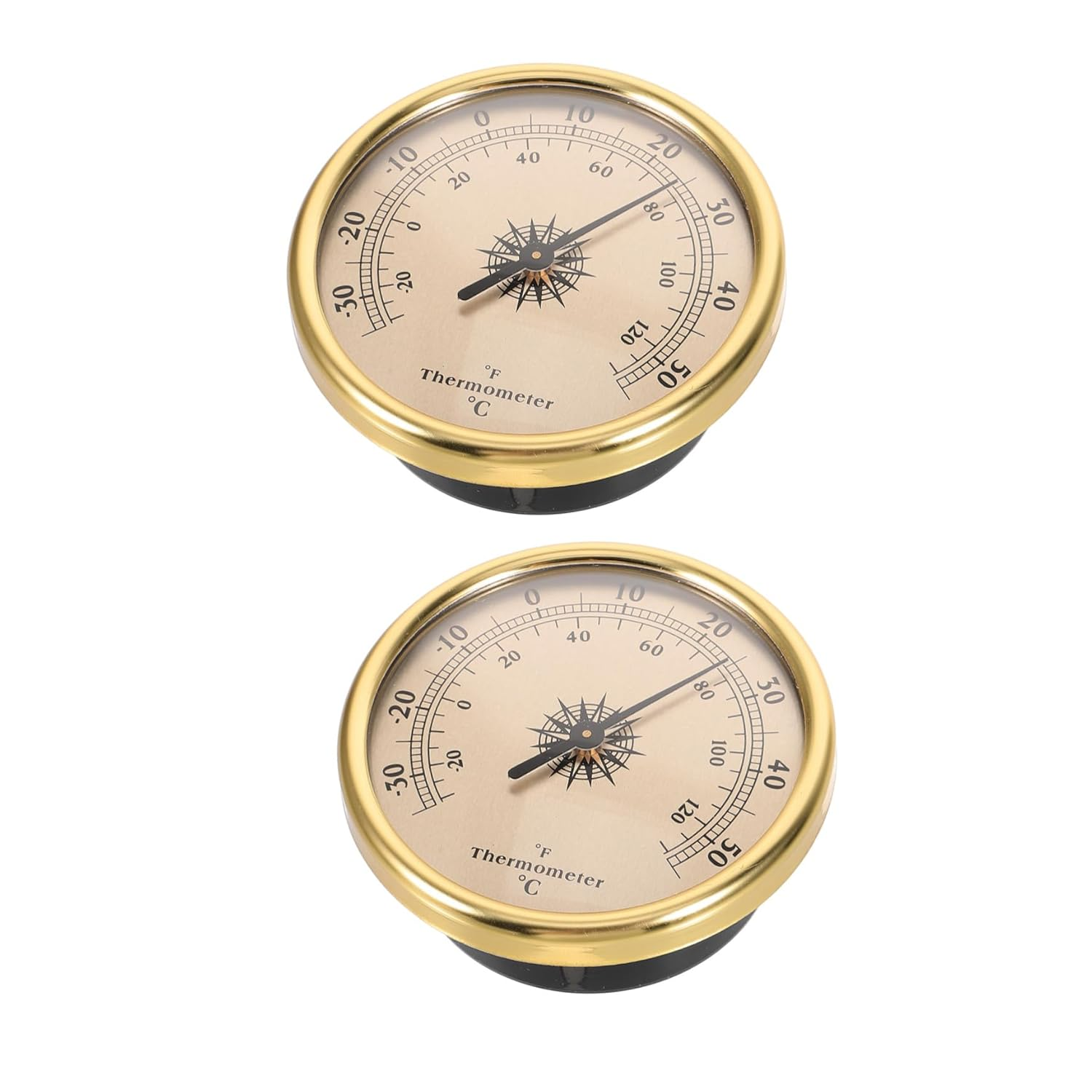 POPETPOP 2Pcs Metal round Thermometer Indoor Outdoor Temperature Gauge for Garden Greenhouse Wall-Mounted Decorative Weather Thermometer with Precise Fahrenheit Dial for Meteorological image number 3