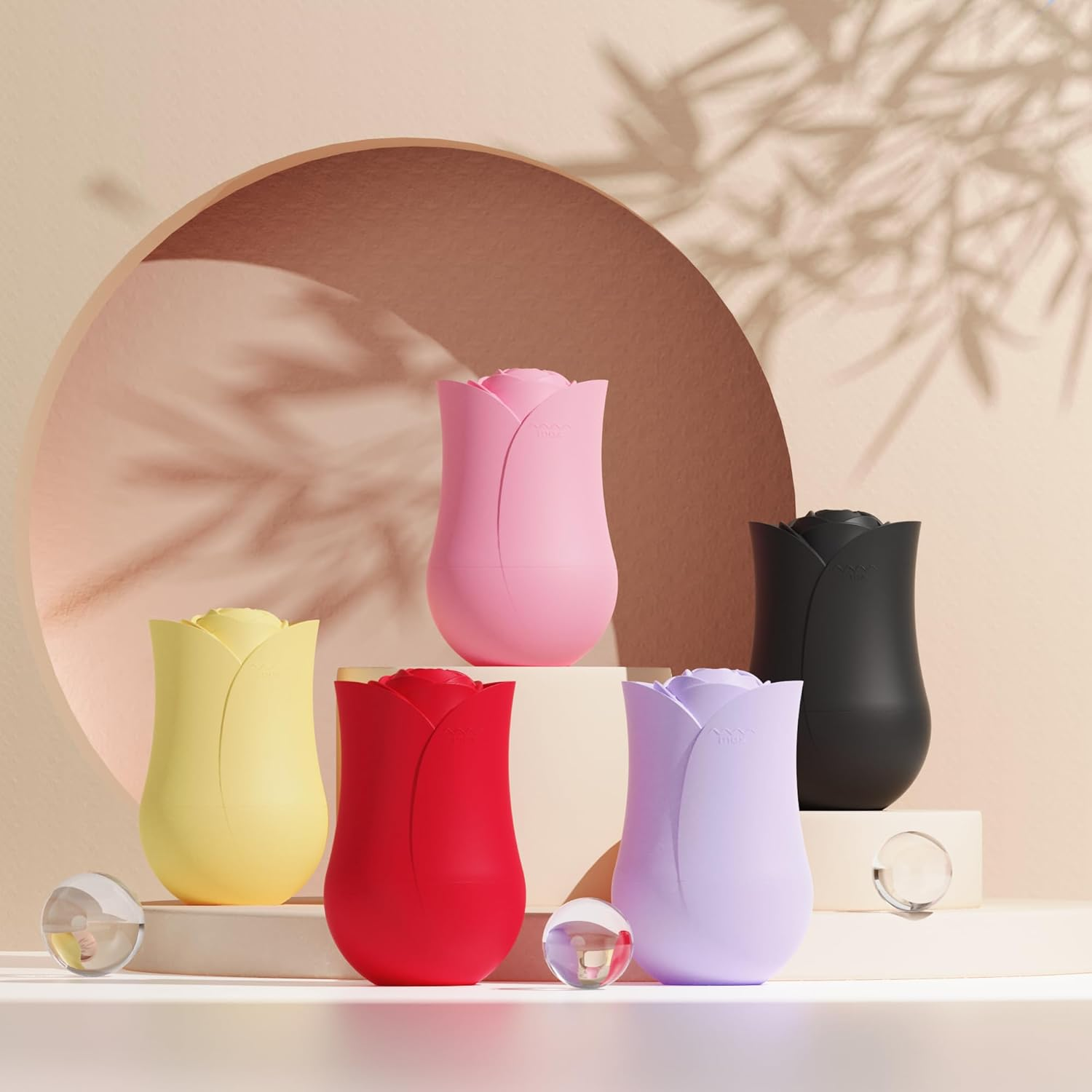 Roseflower Facial Ice Roller, Rose Top Ice Roller for Face and Eyes, Reuseble Silicone Ice Mold for De-Puff, Reduce Redness, Shrink Pores, Sunburn Repair, Face Massage, Birthday Holiday Beauty Gift - Pink Rose image number 7