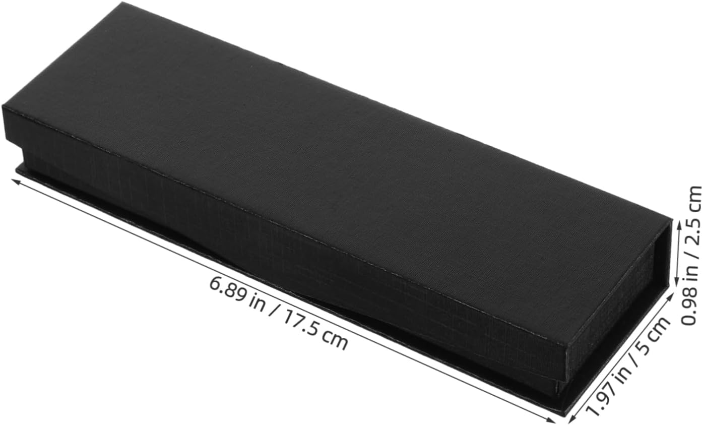 TEHAUX 6Pcs Black Pen Box Pencil Case Rectangular Container Organizer Pen Holder for Home Desk Stationery Storage image number 3