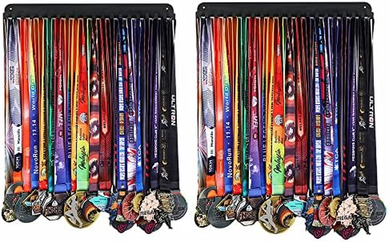 Goutoports Medal Holder, 2 Pack - Sturdy Black Metal Storage Hook for over 60 Medals - Wall Mount Hanger for Runners, Athletes, Gymnasts, Sports Enthusiasts image number 4