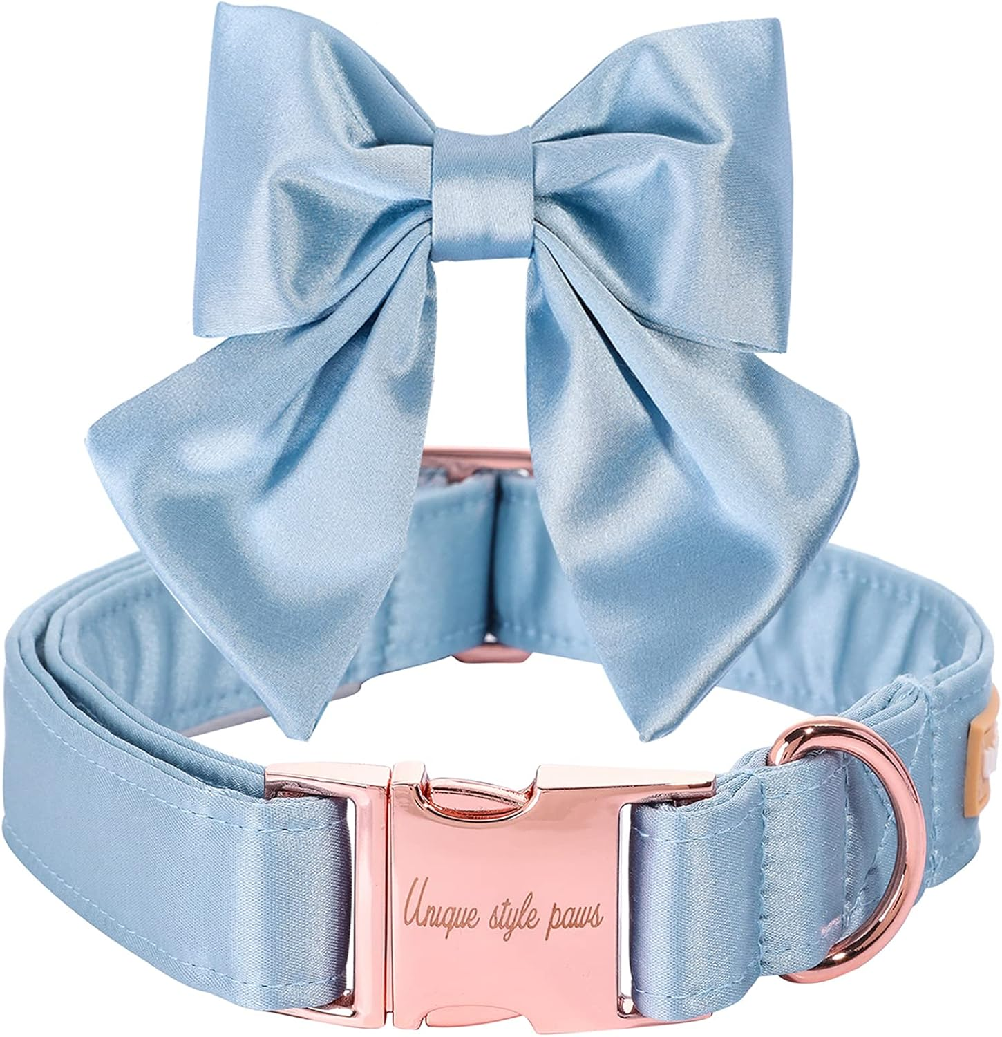 Unique Style Paws Silk Dog Collar Adjustable Durable Bowknot Wedding Bow Tie Collar for Small Puppy Cat Small Puppy Cat Champagne