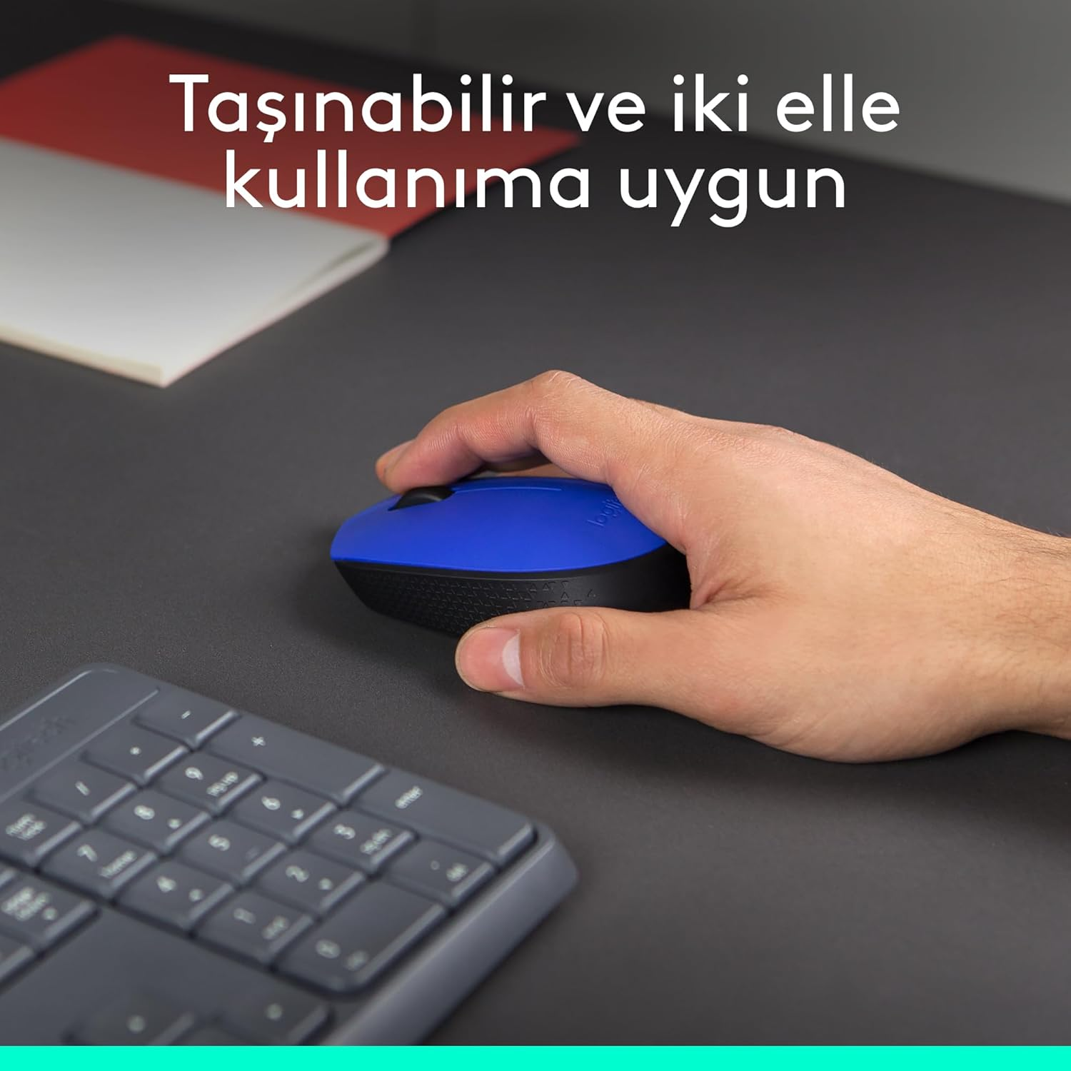 Logitech M170 Wireless Mouse for PC, Mac, Laptop, 2.4 Ghz with USB Mini Receiver, Optical Tracking, 12-Months Battery Life, Ambidextrous, Blue image number 2