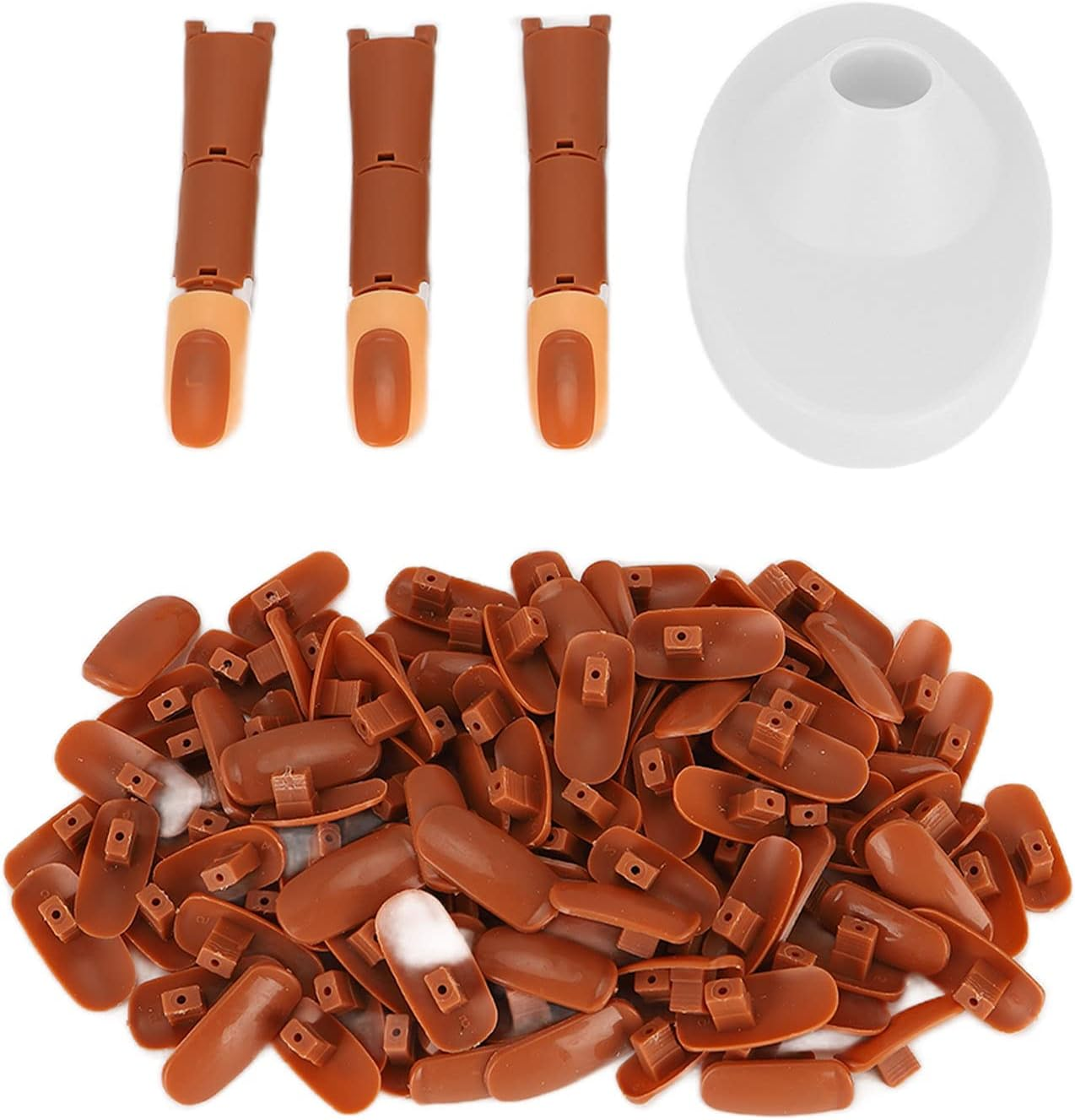 Finger Mannequin, Nail Art Practice Finger False Nail Tips Durability Softness for Nail Artists for Nail Salon(White) image number 1