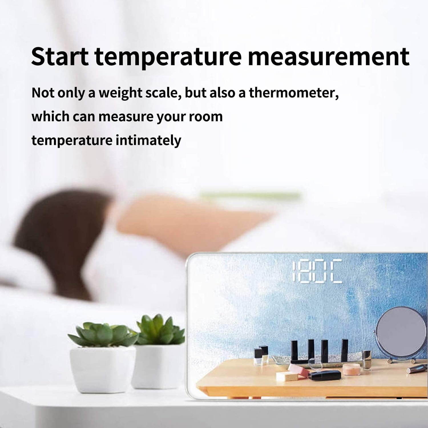 WILD POWER Travel Scale for Body Weight, Rechargeable Portable Weight Scales Digital Bathroom Mirror Scale Mini Electronic Scale for Personal Health, Body Tape Measure Included image number 3