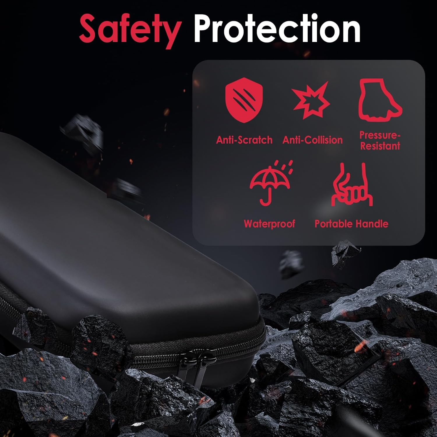 Simpeak 3 in 1 Accessories Travel Carrying Case Compatible with Switch 2 (2025), 1X Hard Shell Storage Bag with 2X Tempered Glass Screen Protector and 2 Pairs Thumb Grips Caps image number 2