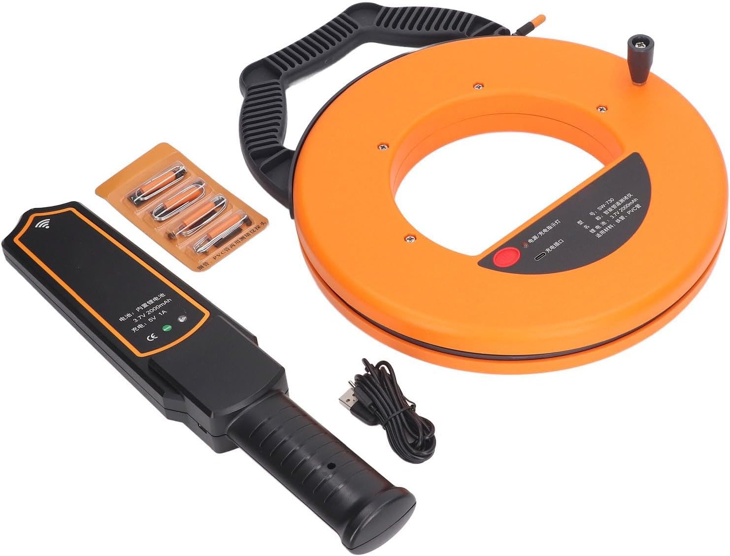 30M/98.43Ft Waterproof Water Pipe Locator with Reminder Tone, Pipe Blockage Detector, 4 Probes, Water Pipe Wall Scanner Underground Diagnostic Tool for Steel Iron and PVC Pipes image number 6