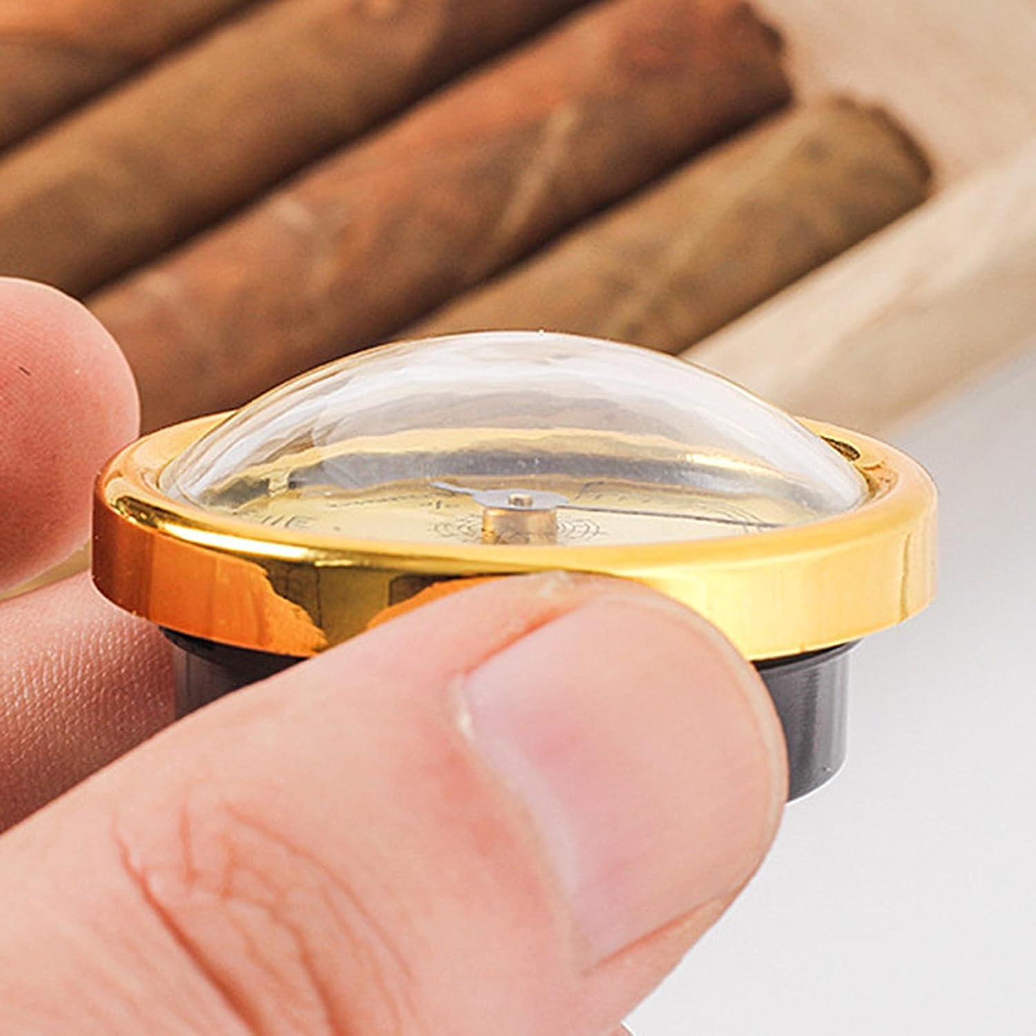 Humidity Meter for Cigars, Cigar Humidors, Analog Hygrometer with Back Magnet, High Accuracy, 45Mm, No Batteries Required, Surface Mount image number 1